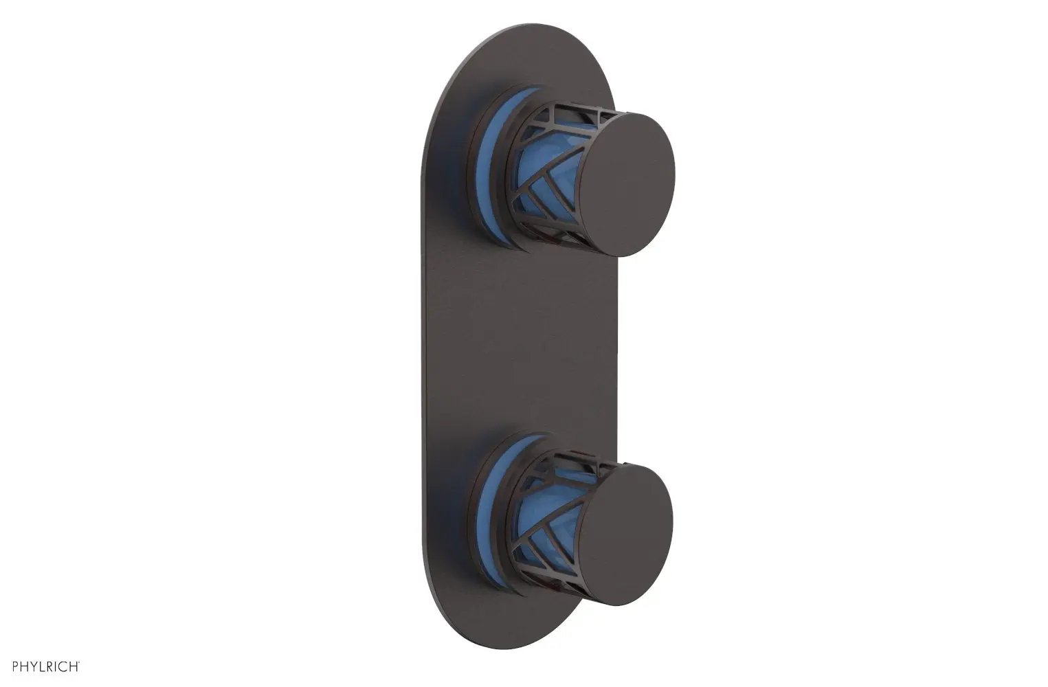 Phylrich JOLIE Thermostatic Valve with Volume Control or Diverter with "Light Blue" Accents by Phylrich