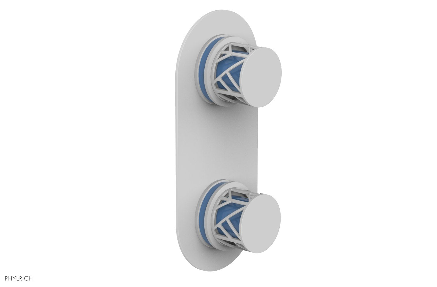 Phylrich JOLIE Thermostatic Valve with Volume Control or Diverter with "Light Blue" Accents