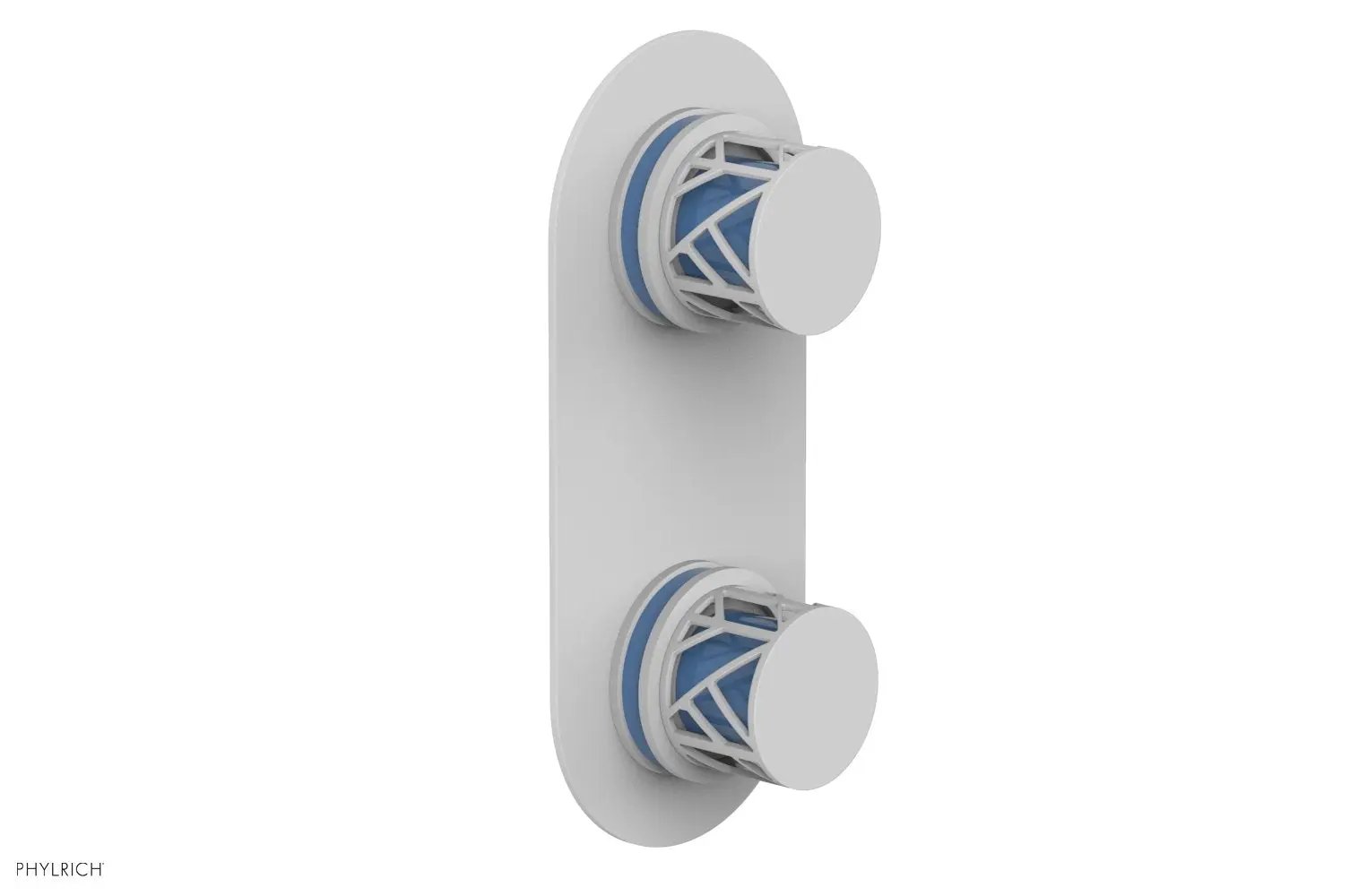 Phylrich JOLIE Thermostatic Valve with Volume Control or Diverter with "Light Blue" Accents by Phylrich