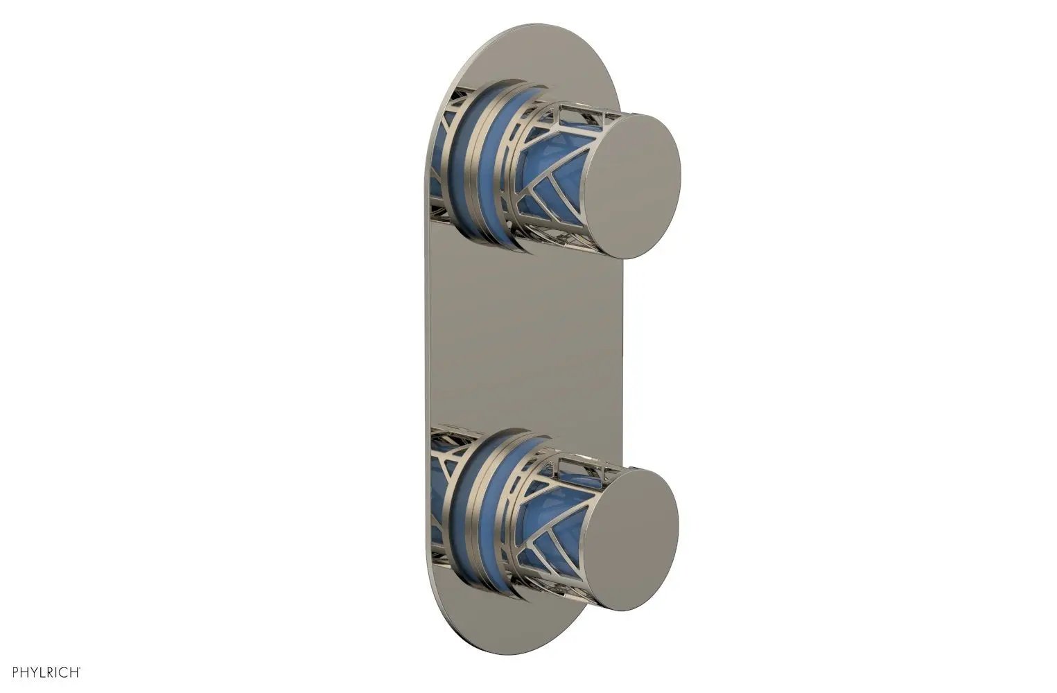 Phylrich JOLIE Thermostatic Valve with Volume Control or Diverter with "Light Blue" Accents by Phylrich