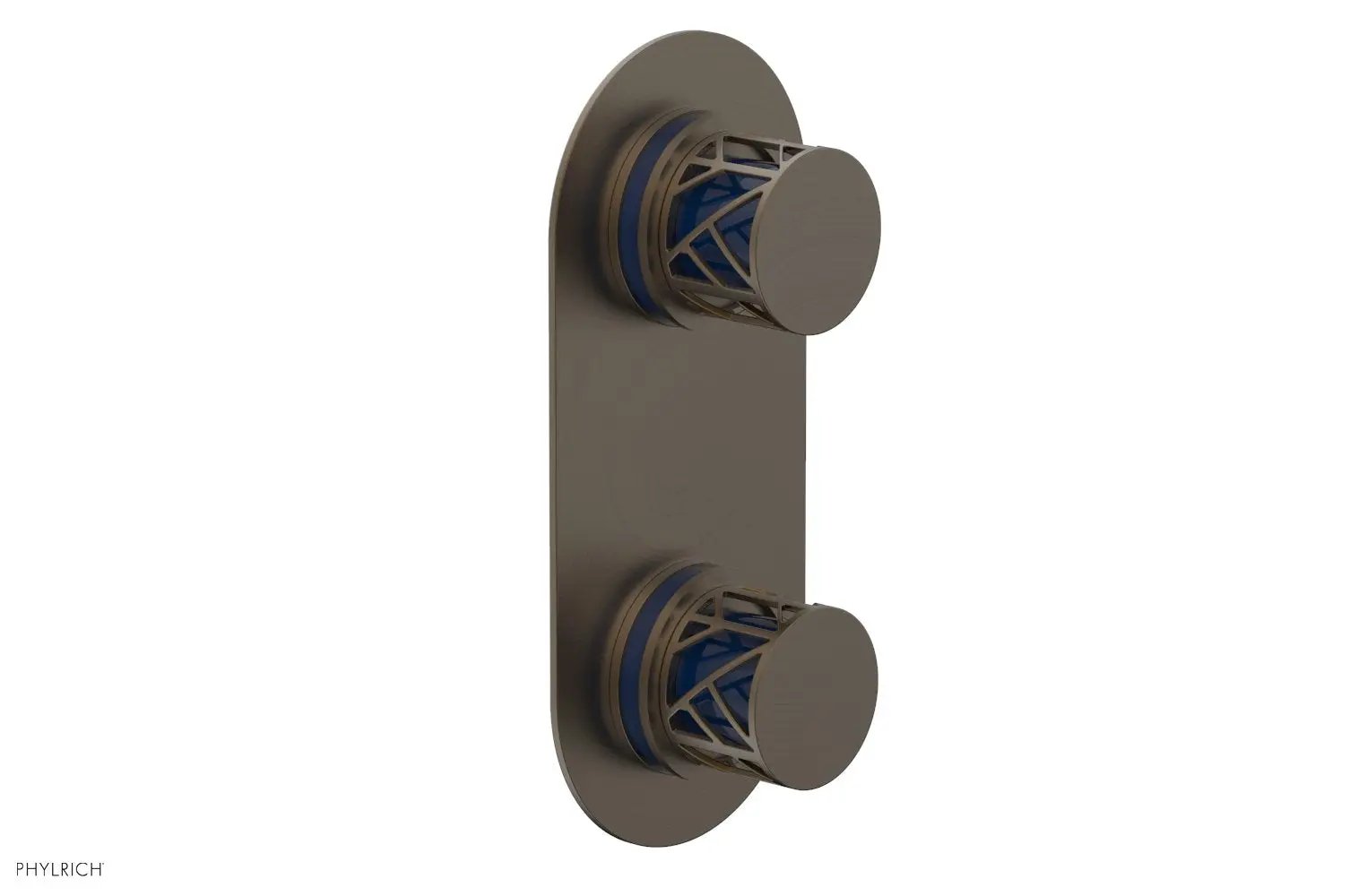 Phylrich JOLIE Thermostatic Valve with Volume Control or Diverter with "Navy Blue" Accents by Phylrich