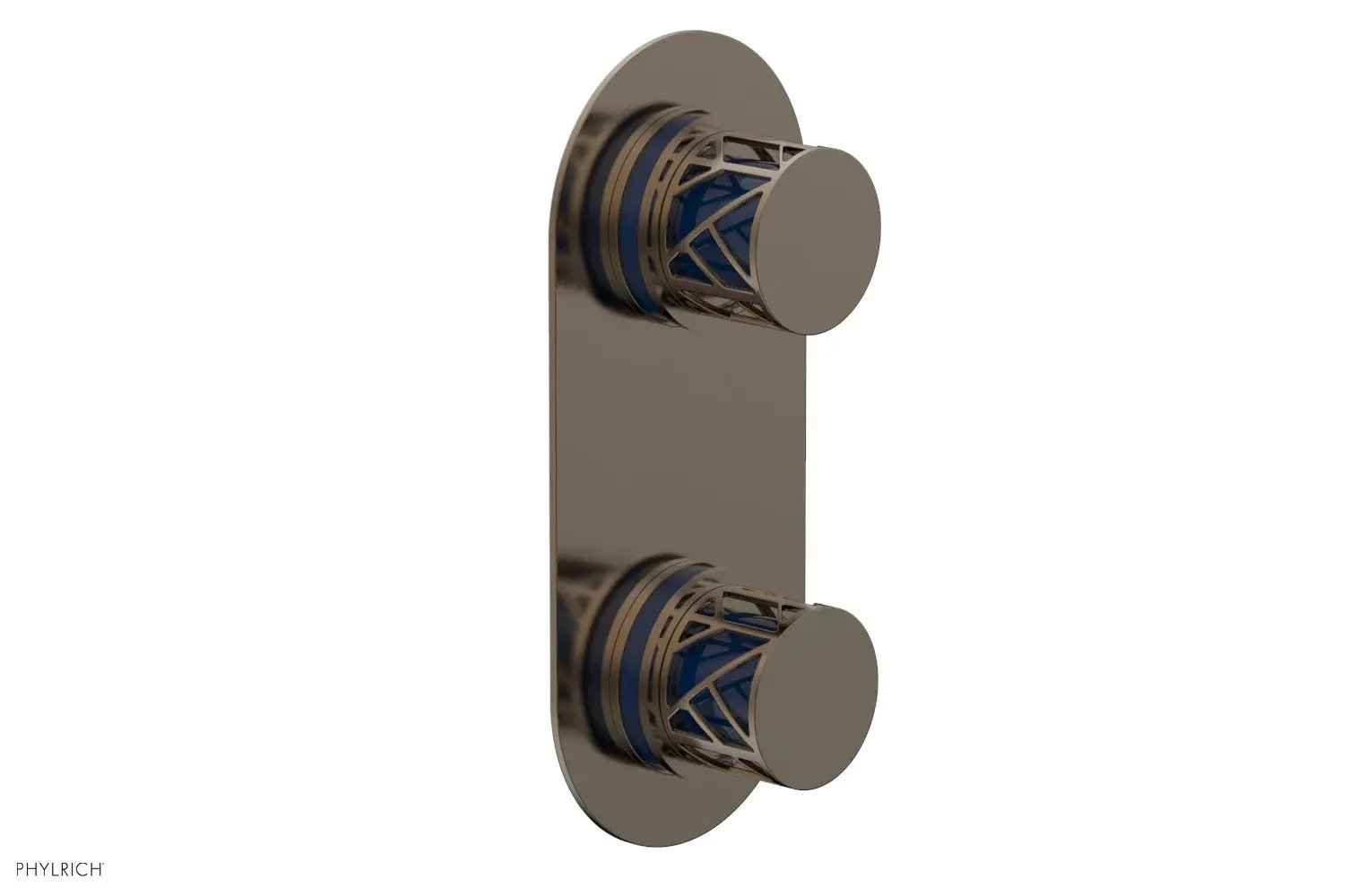 Phylrich JOLIE Thermostatic Valve with Volume Control or Diverter with "Navy Blue" Accents by Phylrich