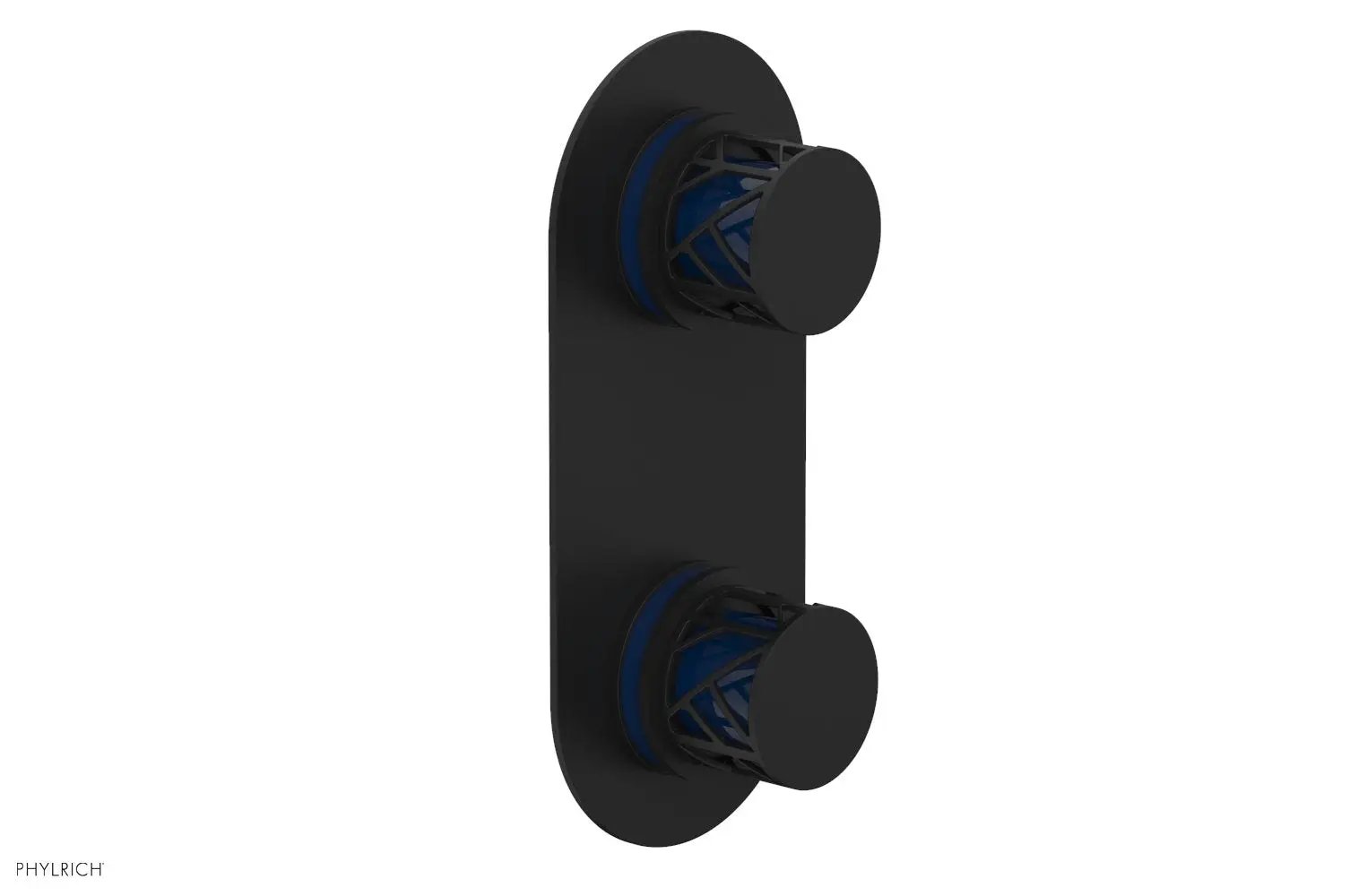 Phylrich JOLIE Thermostatic Valve with Volume Control or Diverter with "Navy Blue" Accents by Phylrich