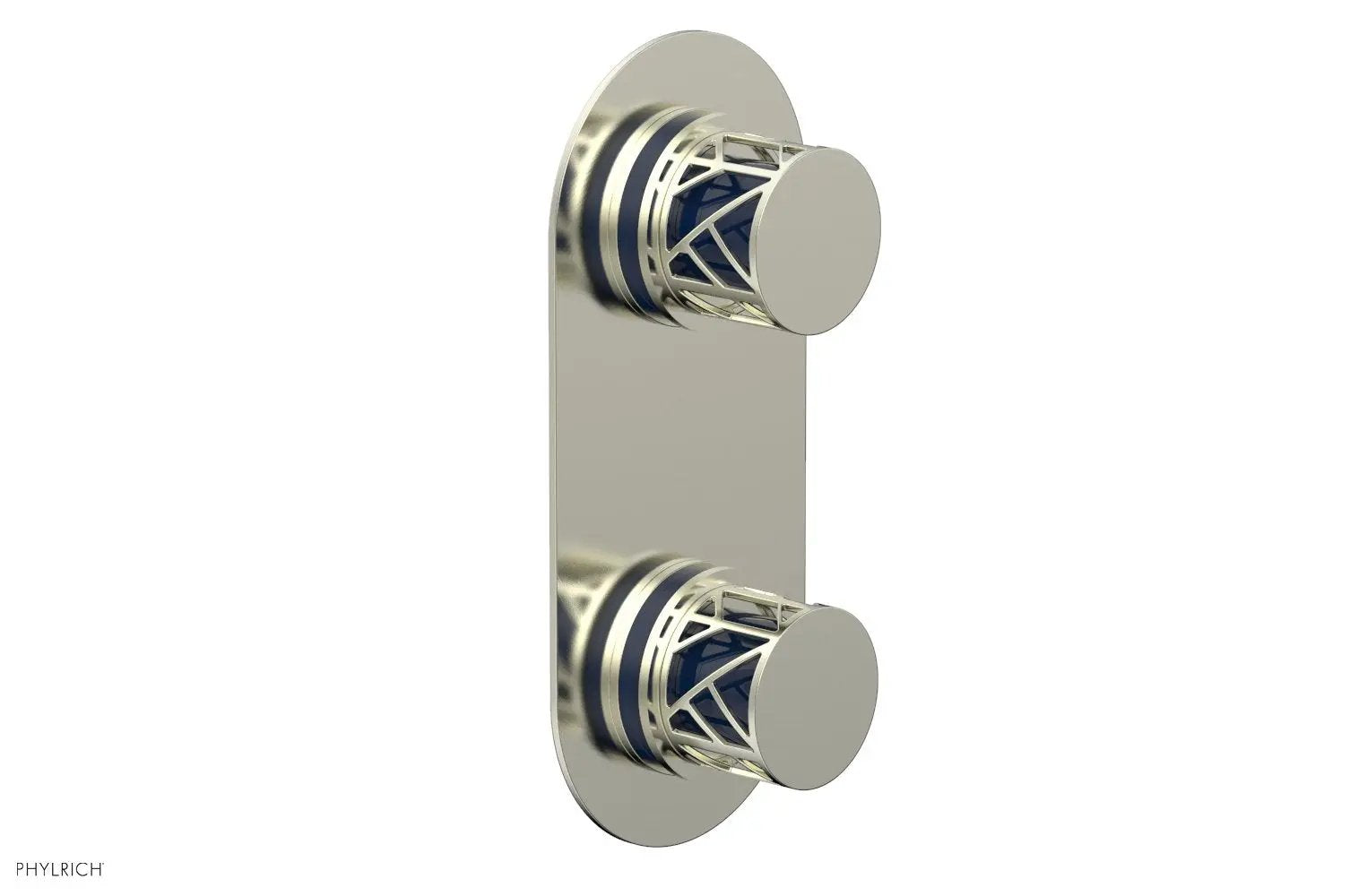 Phylrich JOLIE Thermostatic Valve with Volume Control or Diverter with "Navy Blue" Accents by Phylrich