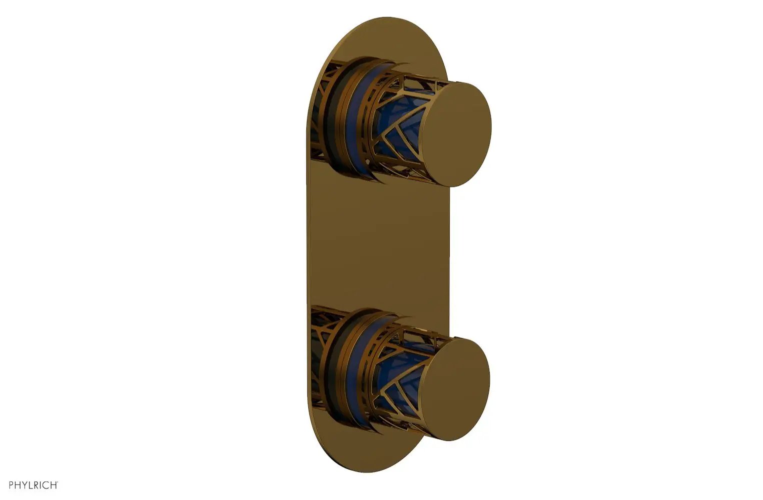 Phylrich JOLIE Thermostatic Valve with Volume Control or Diverter with "Navy Blue" Accents by Phylrich