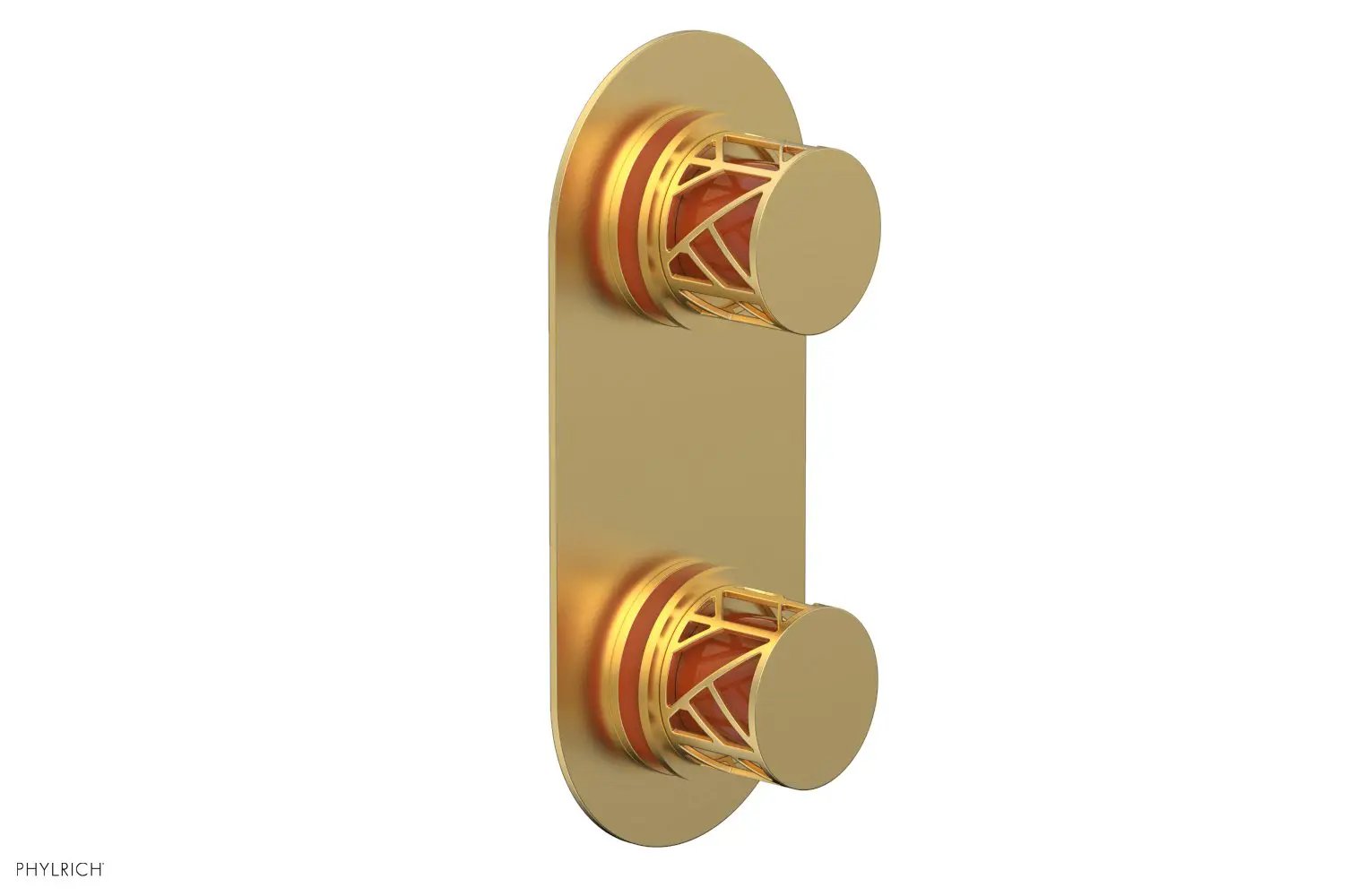 Phylrich JOLIE Thermostatic Valve with Volume Control or Diverter with "Orange" Accents by Phylrich