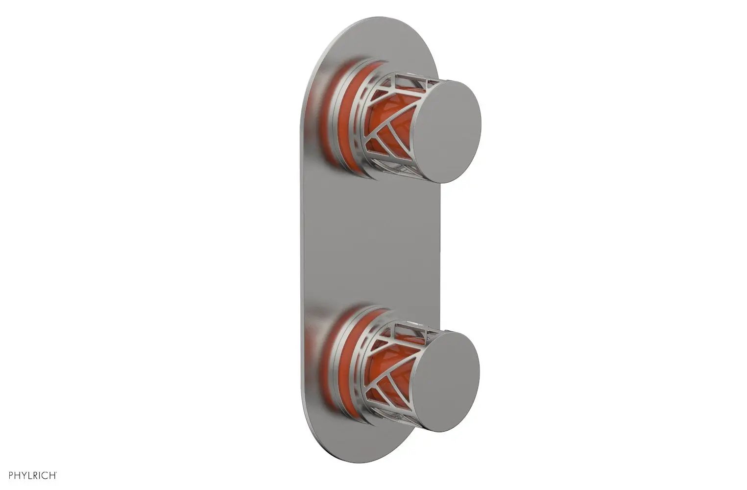 Phylrich JOLIE Thermostatic Valve with Volume Control or Diverter with "Orange" Accents by Phylrich