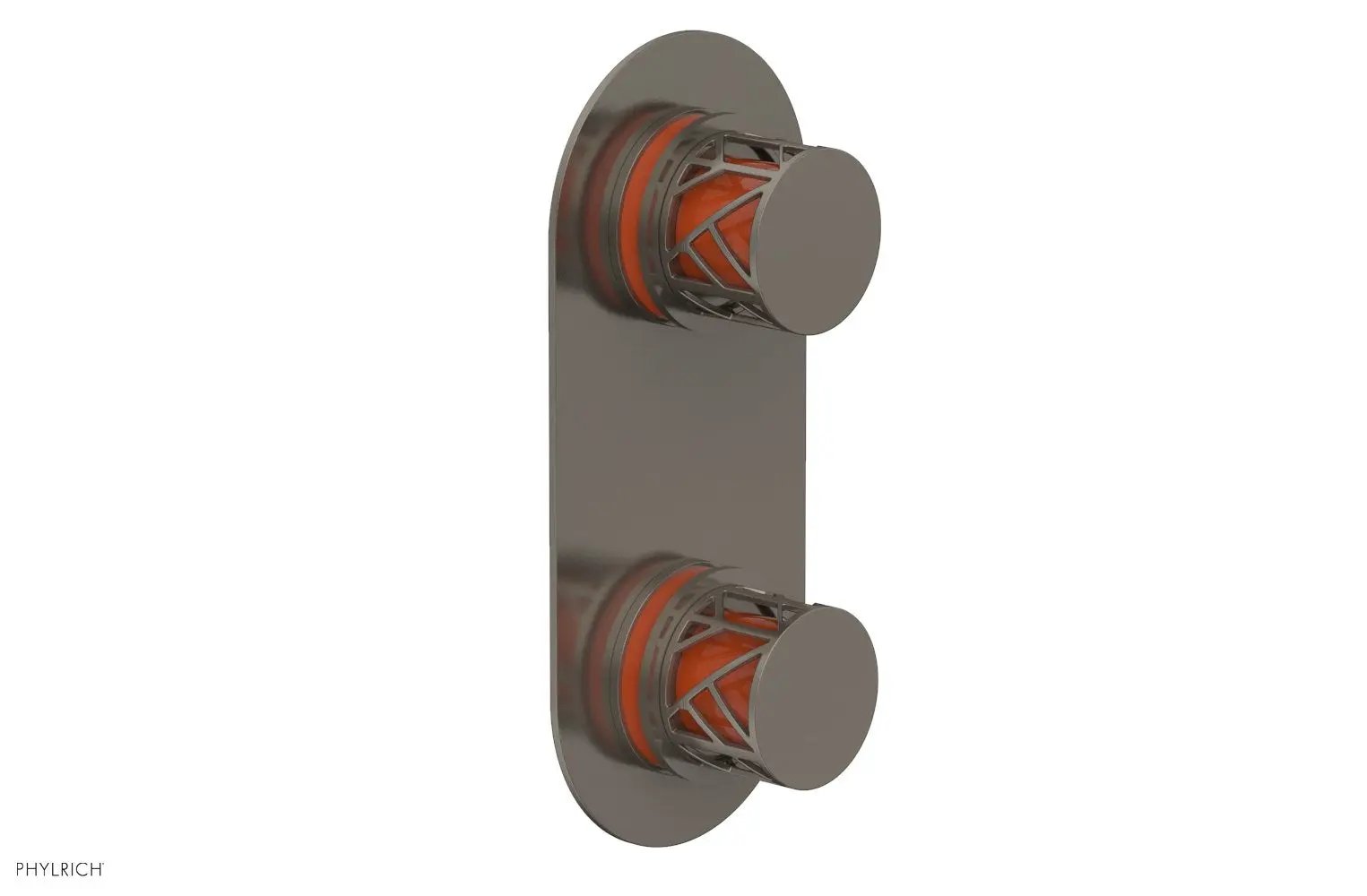 Phylrich JOLIE Thermostatic Valve with Volume Control or Diverter with "Orange" Accents by Phylrich