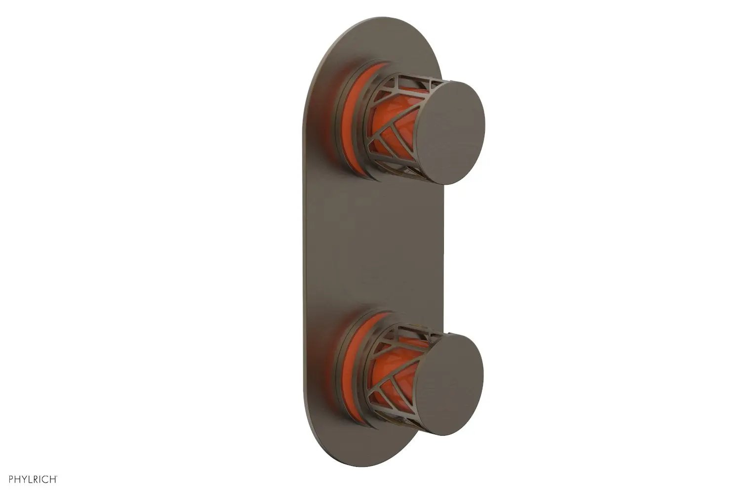 Phylrich JOLIE Thermostatic Valve with Volume Control or Diverter with "Orange" Accents by Phylrich