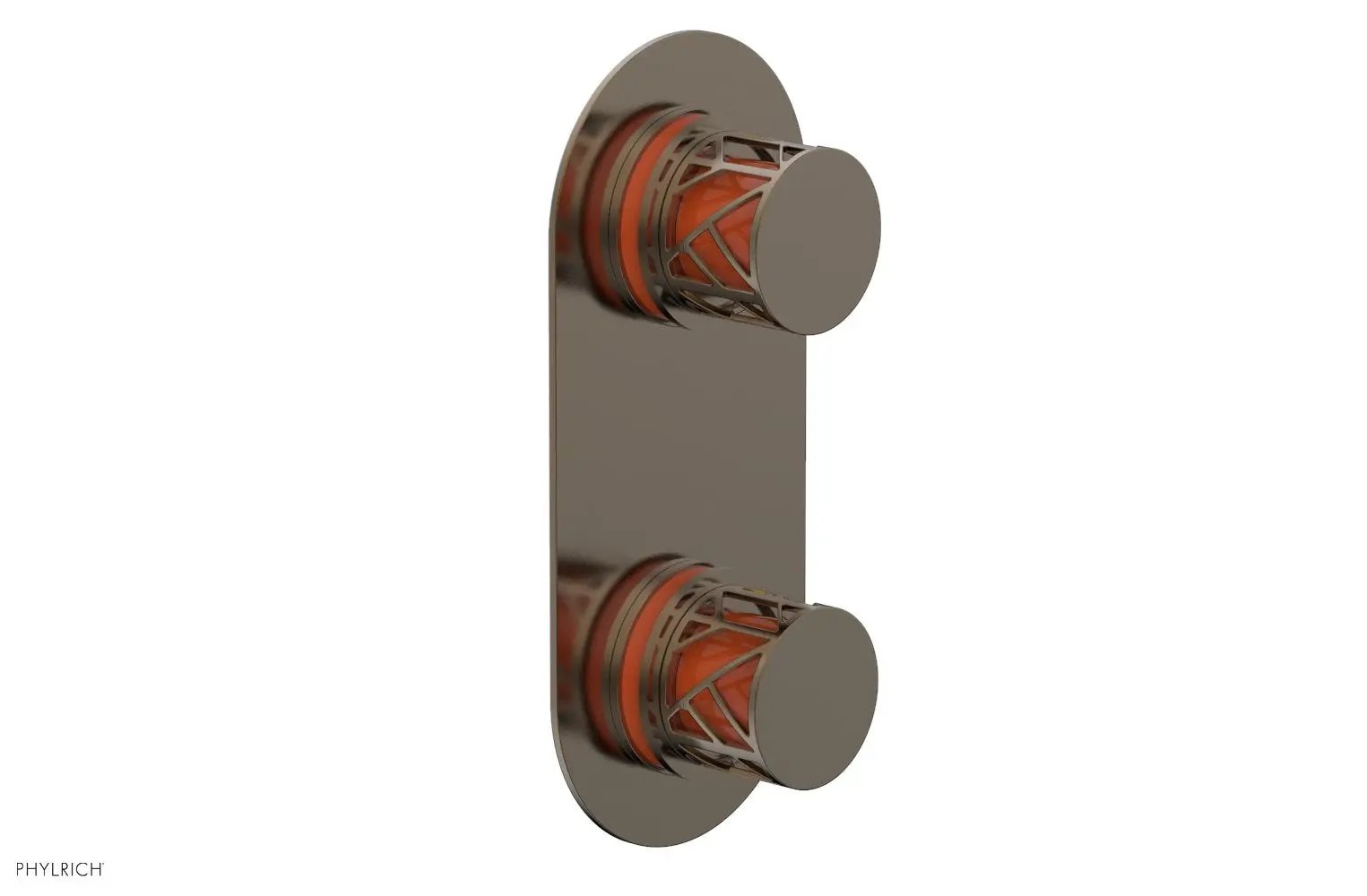 Phylrich JOLIE Thermostatic Valve with Volume Control or Diverter with "Orange" Accents by Phylrich