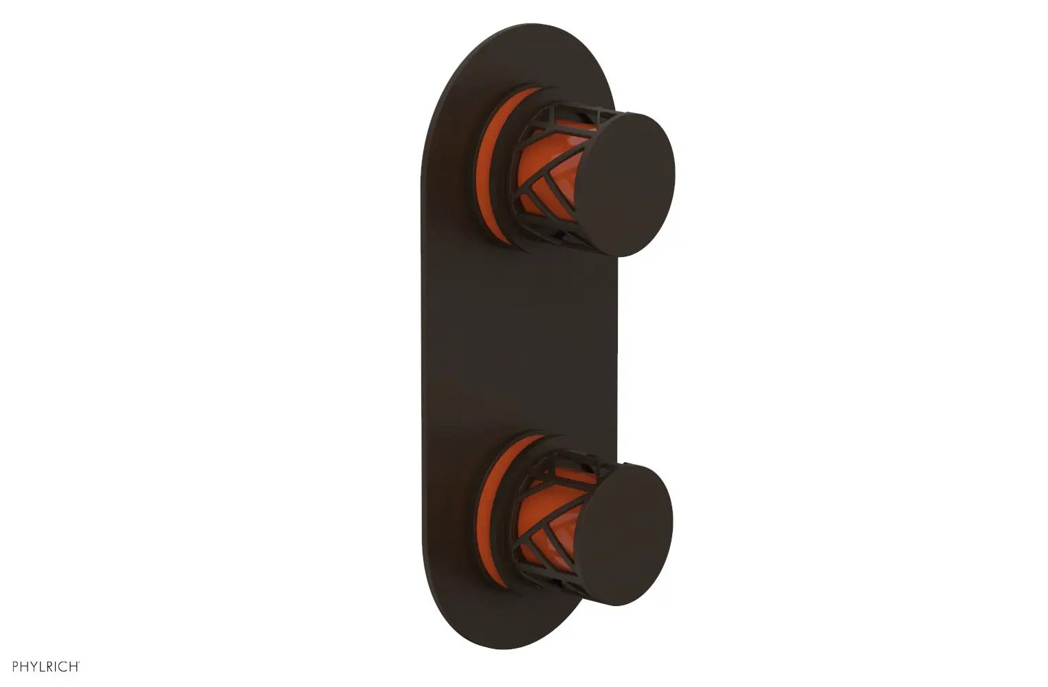 Phylrich JOLIE Thermostatic Valve with Volume Control or Diverter with "Orange" Accents by Phylrich