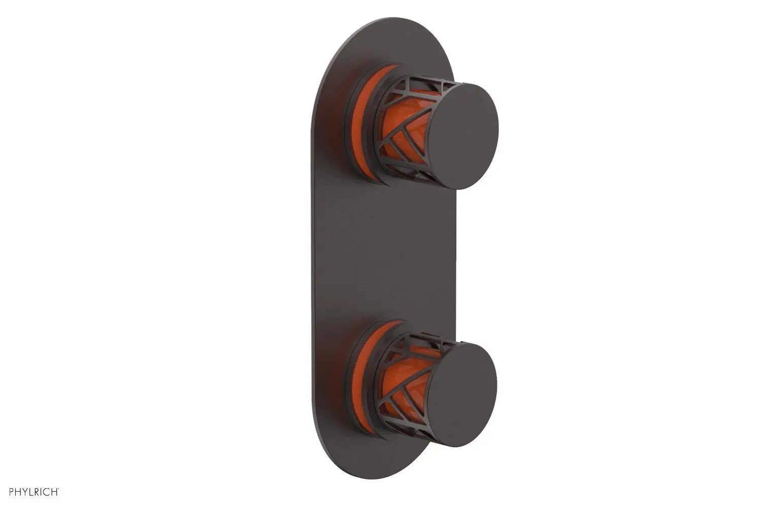 Phylrich JOLIE Thermostatic Valve with Volume Control or Diverter with "Orange" Accents by Phylrich