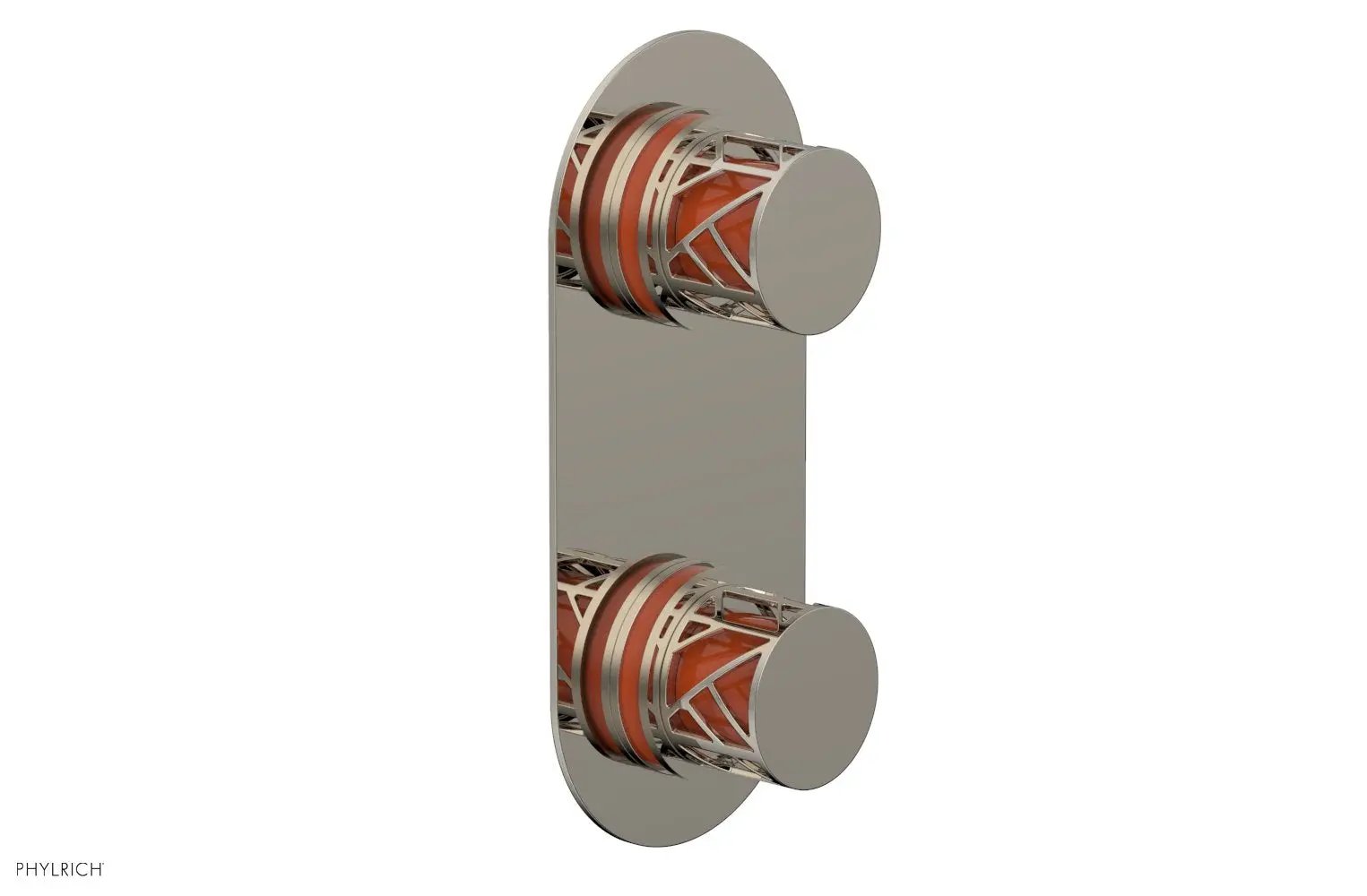 Phylrich JOLIE Thermostatic Valve with Volume Control or Diverter with "Orange" Accents by Phylrich