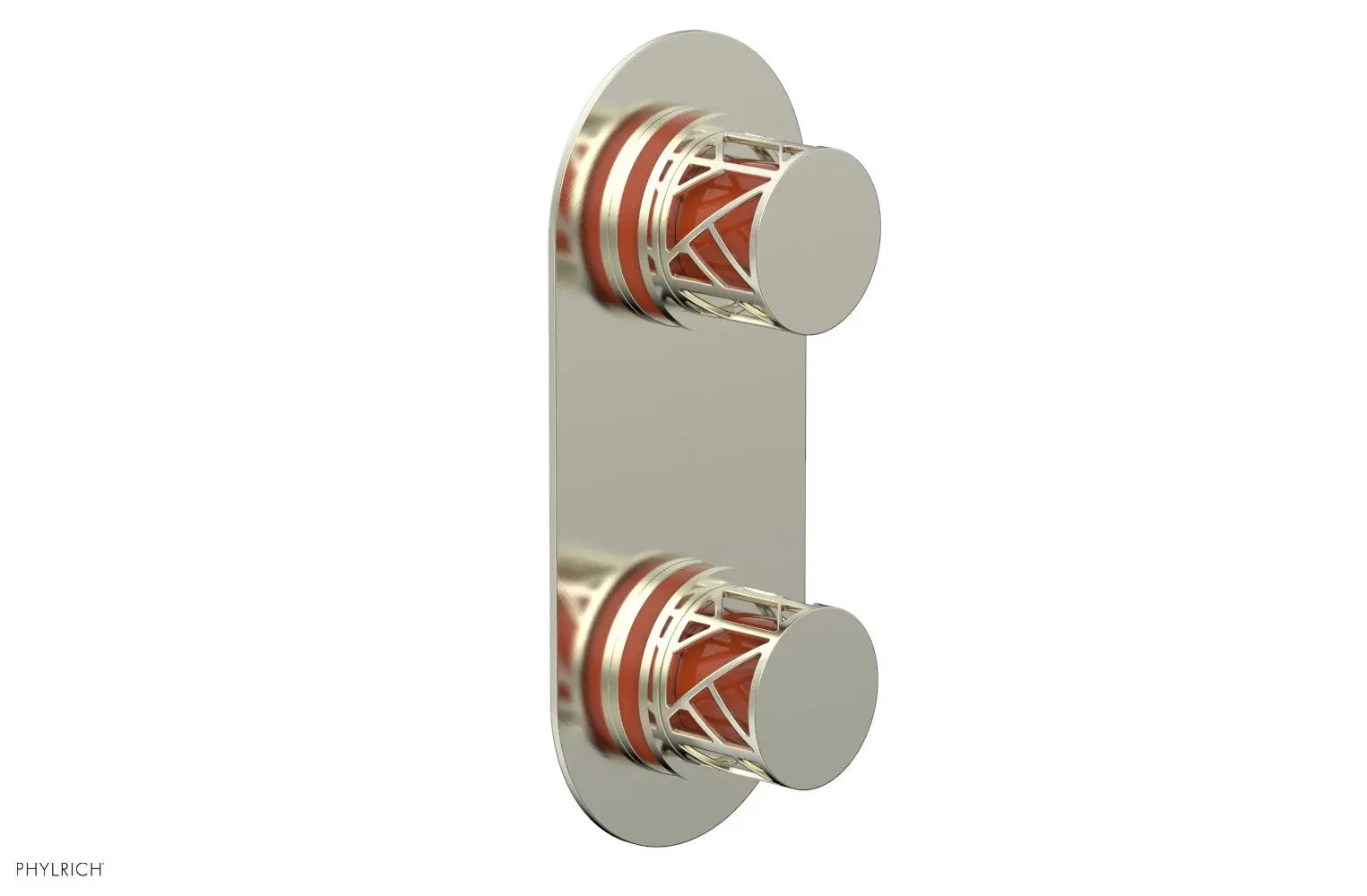 Phylrich JOLIE Thermostatic Valve with Volume Control or Diverter with "Orange" Accents by Phylrich