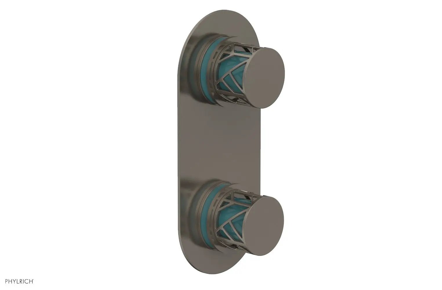Phylrich JOLIE Thermostatic Valve with Volume Control or Diverter with "Turquoise" Accents by Phylrich