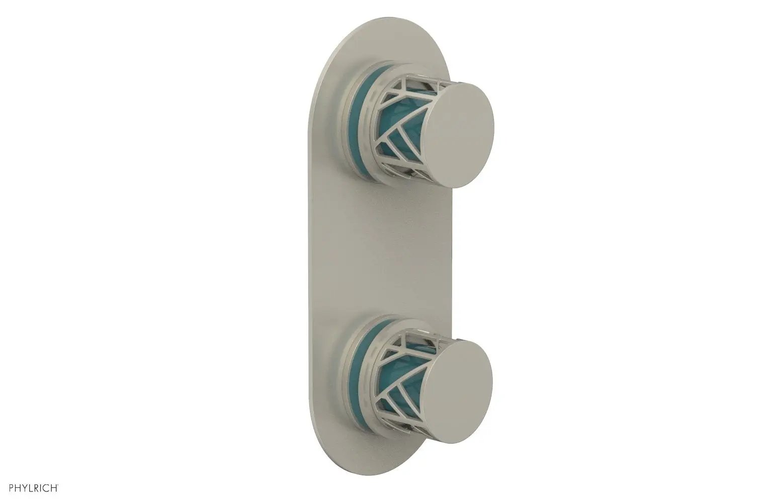 Phylrich JOLIE Thermostatic Valve with Volume Control or Diverter with "Turquoise" Accents by Phylrich