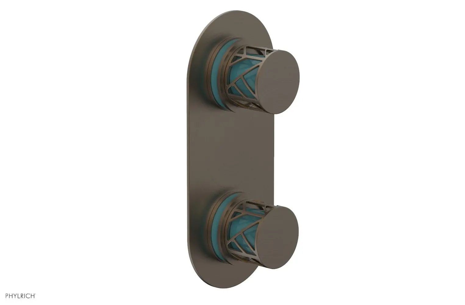 Phylrich JOLIE Thermostatic Valve with Volume Control or Diverter with "Turquoise" Accents by Phylrich