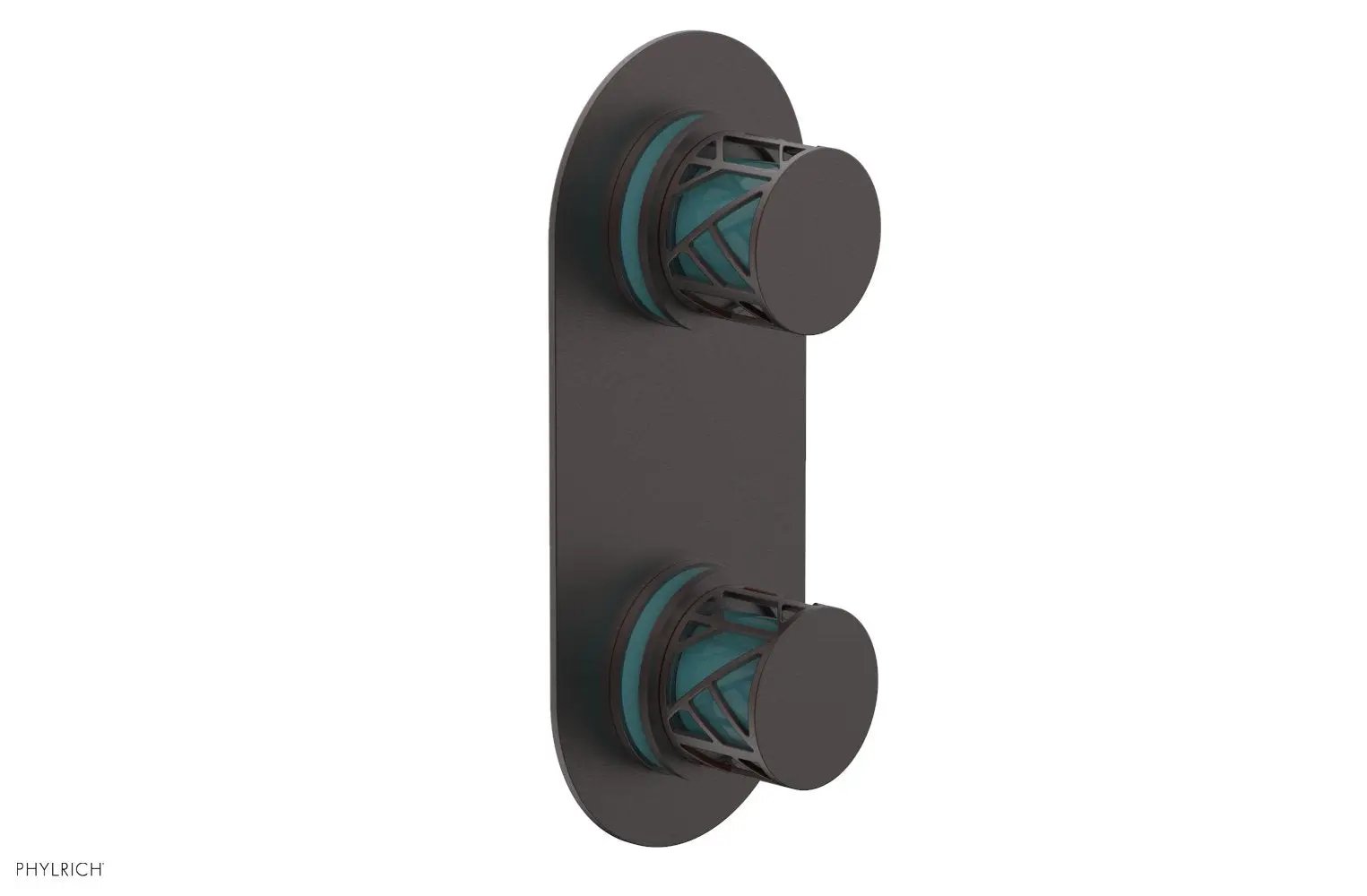 Phylrich JOLIE Thermostatic Valve with Volume Control or Diverter with "Turquoise" Accents by Phylrich
