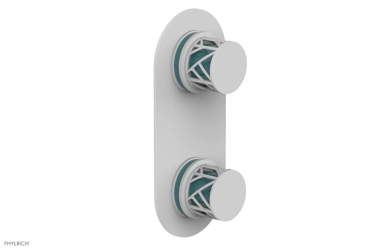 Phylrich JOLIE Thermostatic Valve with Volume Control or Diverter with "Turquoise" Accents by Phylrich