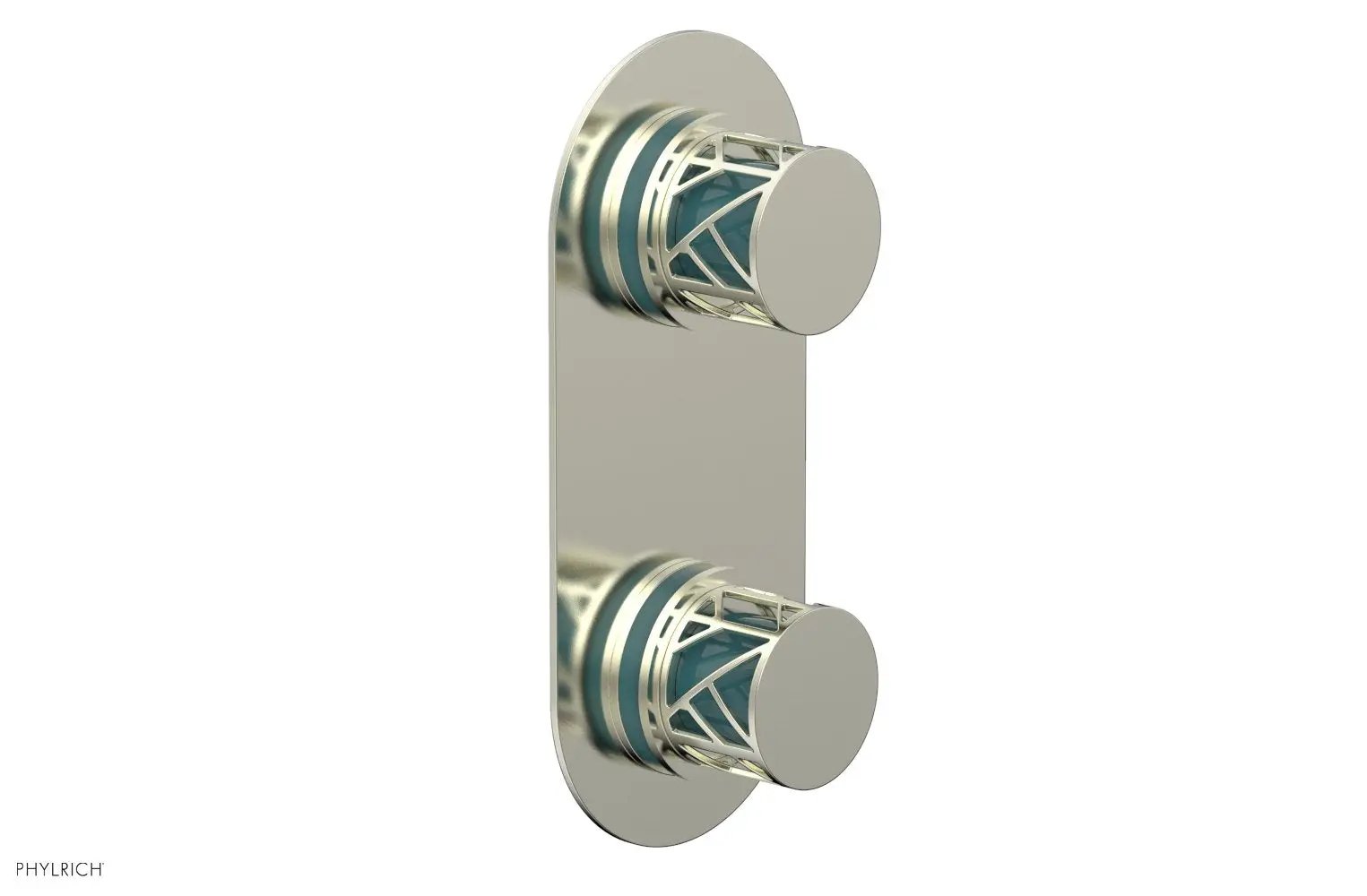Phylrich JOLIE Thermostatic Valve with Volume Control or Diverter with "Turquoise" Accents by Phylrich