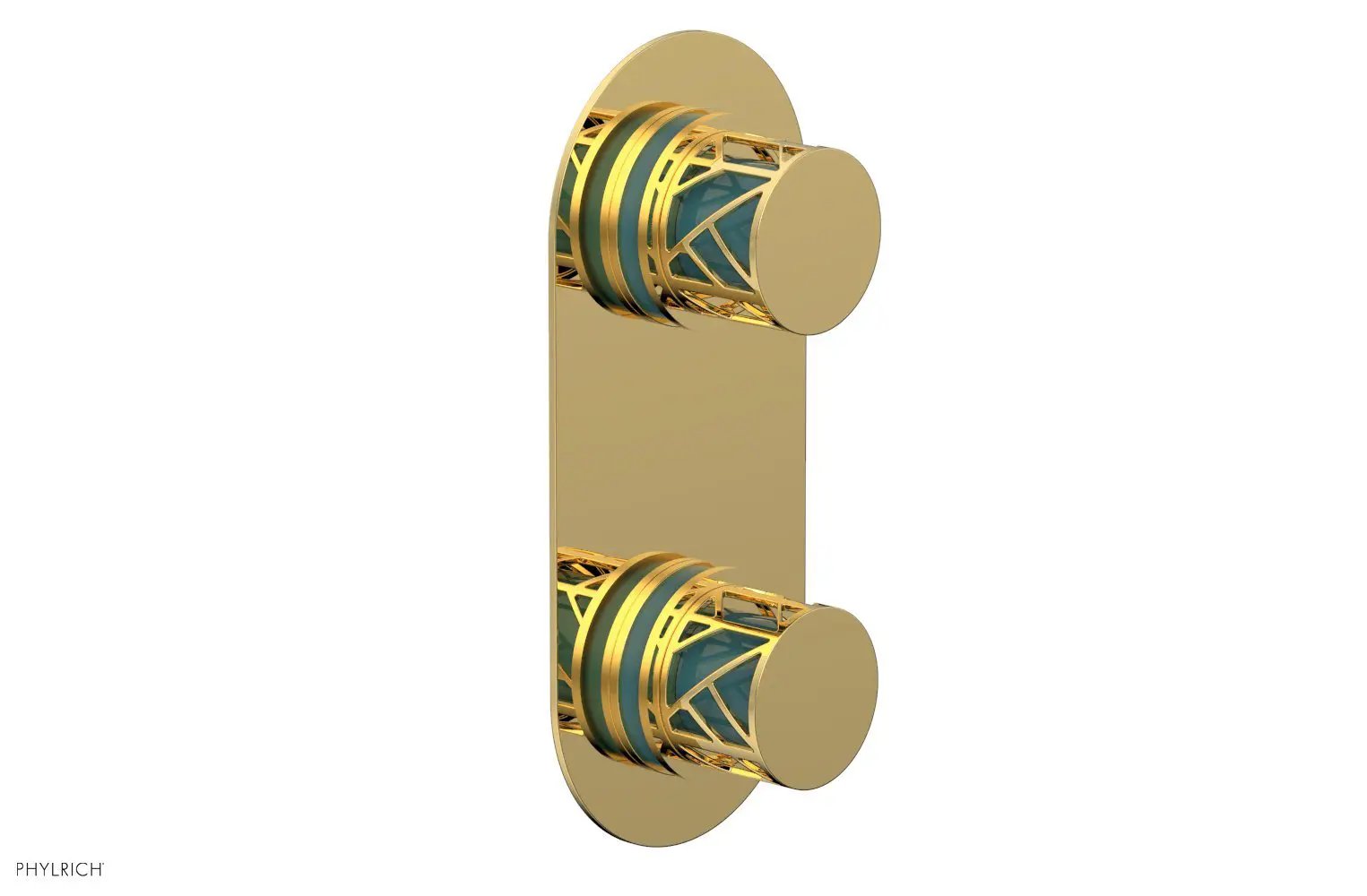 Phylrich JOLIE Thermostatic Valve with Volume Control or Diverter with "Turquoise" Accents by Phylrich