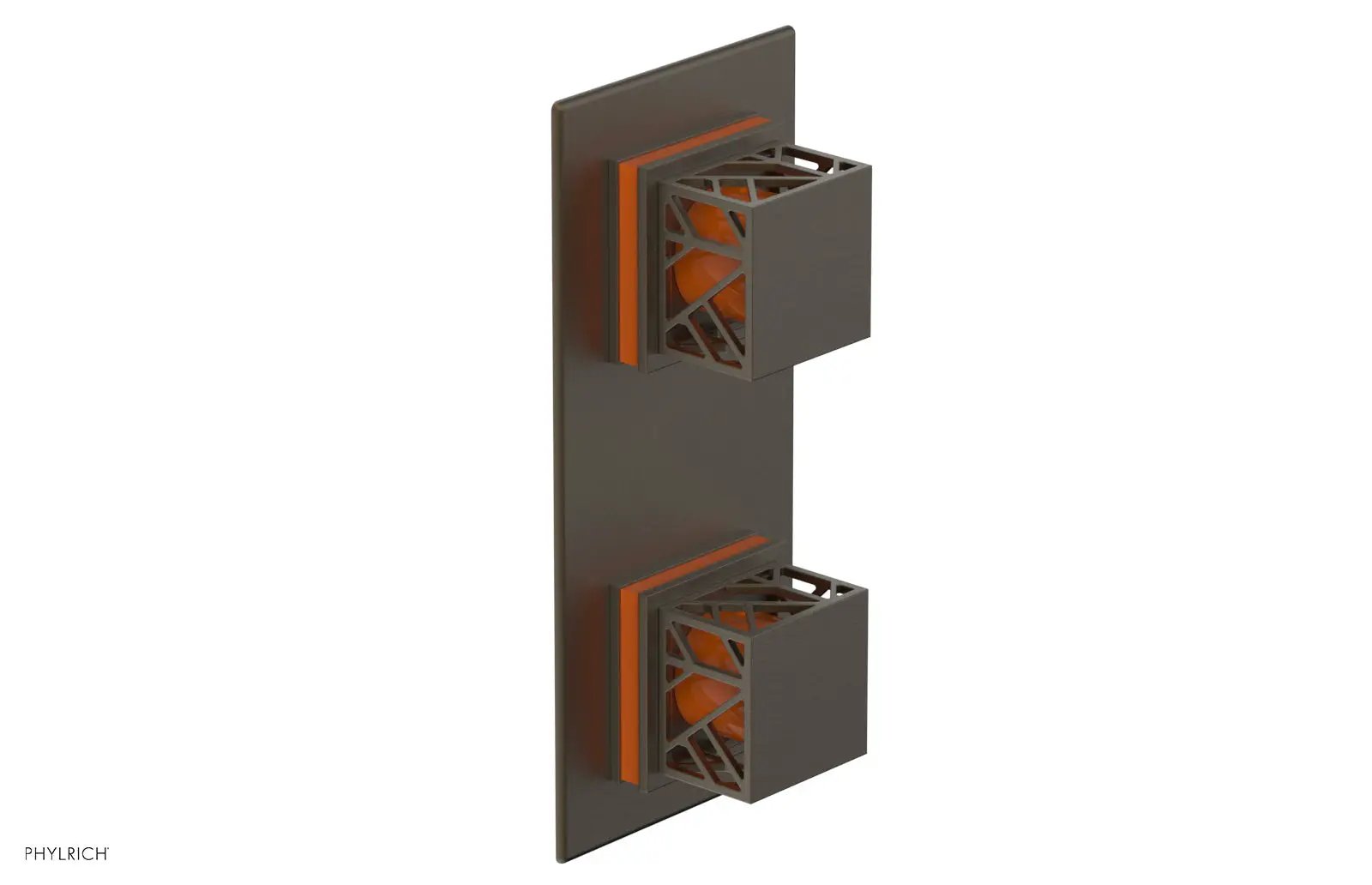 Phylrich JOLIE Thermostatic Valve with Volume Control or Diverter with "Orange" Accents by Phylrich