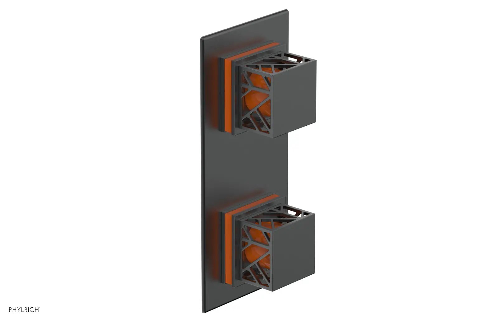 Phylrich JOLIE Thermostatic Valve with Volume Control or Diverter with "Orange" Accents by Phylrich