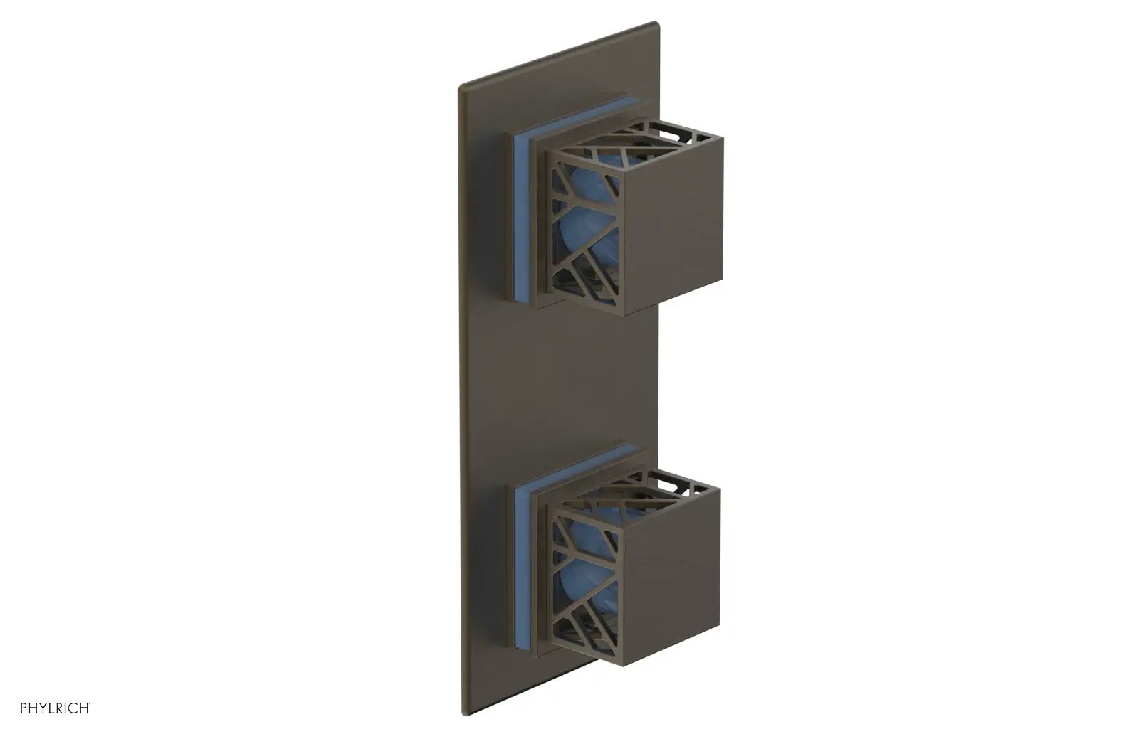 Phylrich JOLIE Thermostatic Valve with Volume Control or Diverter with "Light Blue" Accents by Phylrich