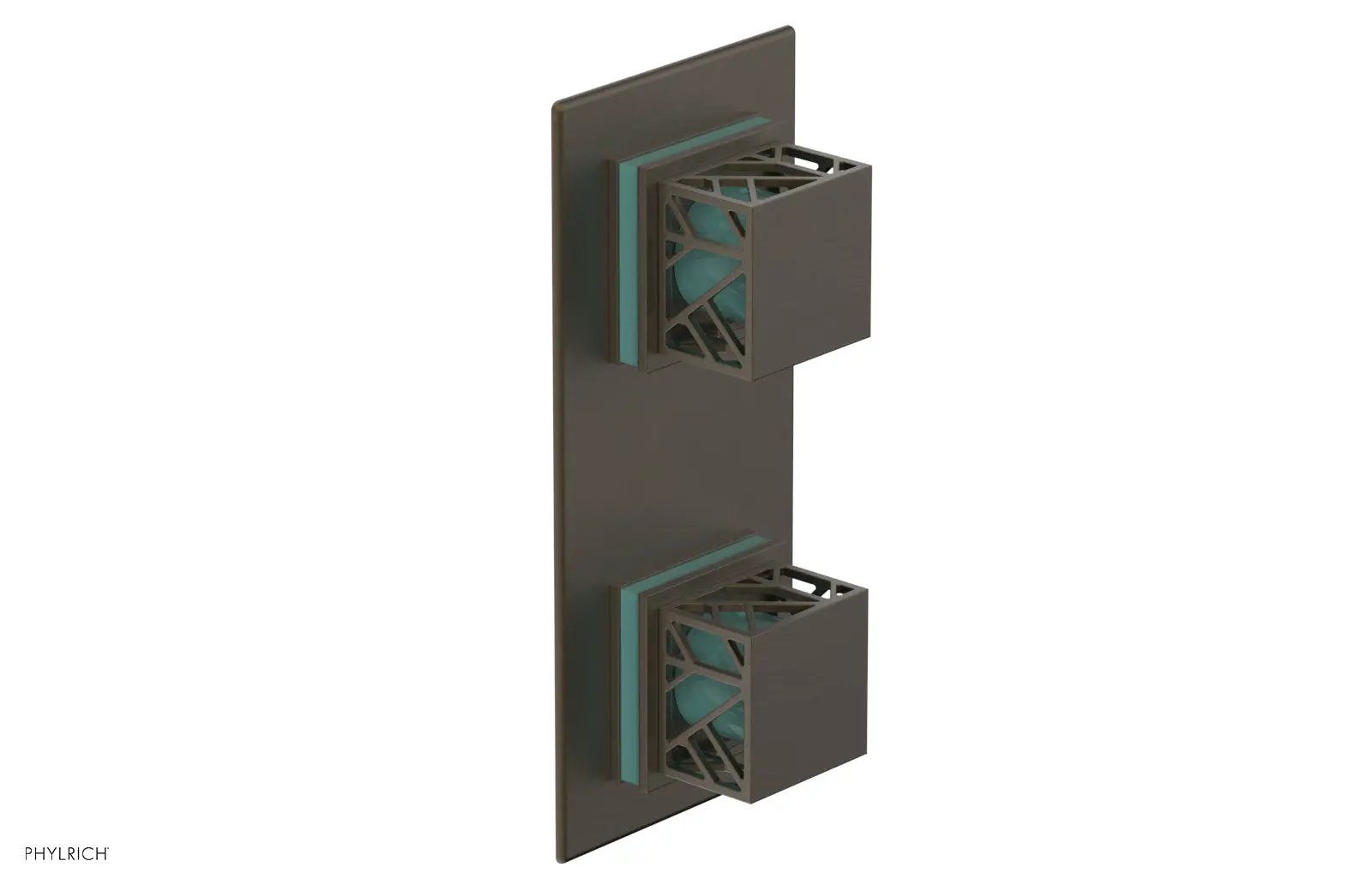 Phylrich JOLIE Thermostatic Valve with Volume Control or Diverter with "Turquoise" Accents by Phylrich