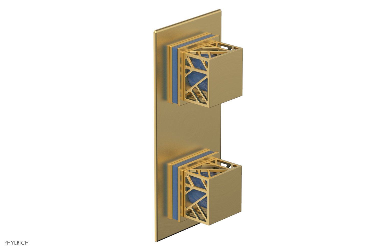 Phylrich JOLIE Thermostatic Valve with Volume Control or Diverter with "Light Blue" Accents