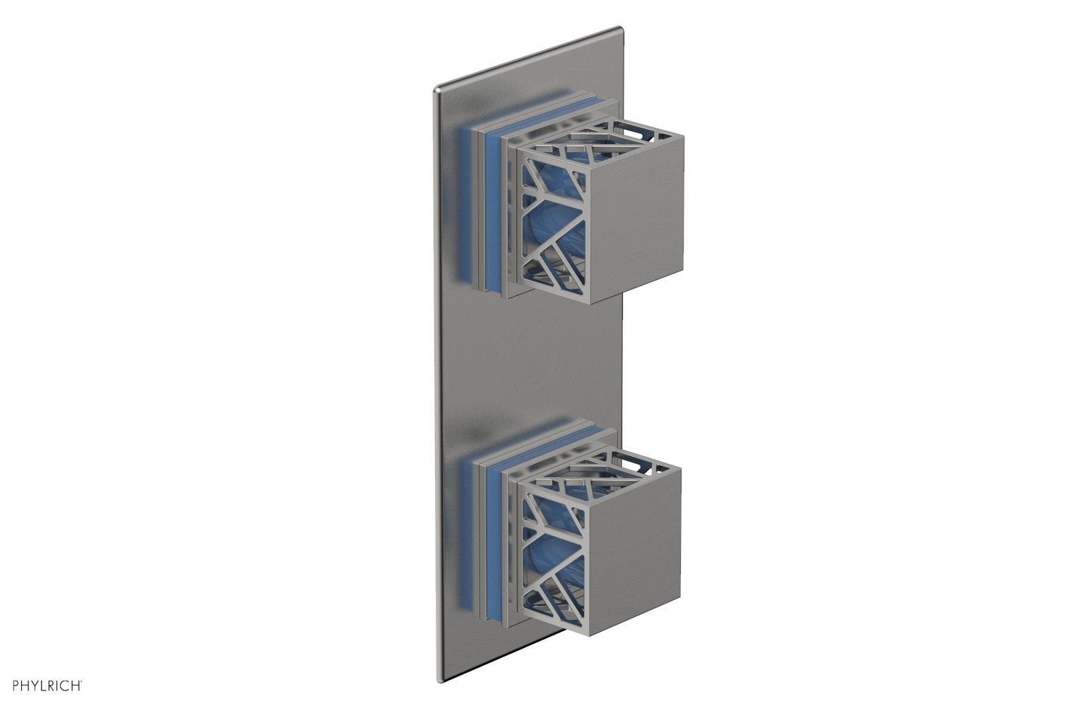 Phylrich JOLIE Thermostatic Valve with Volume Control or Diverter with "Light Blue" Accents