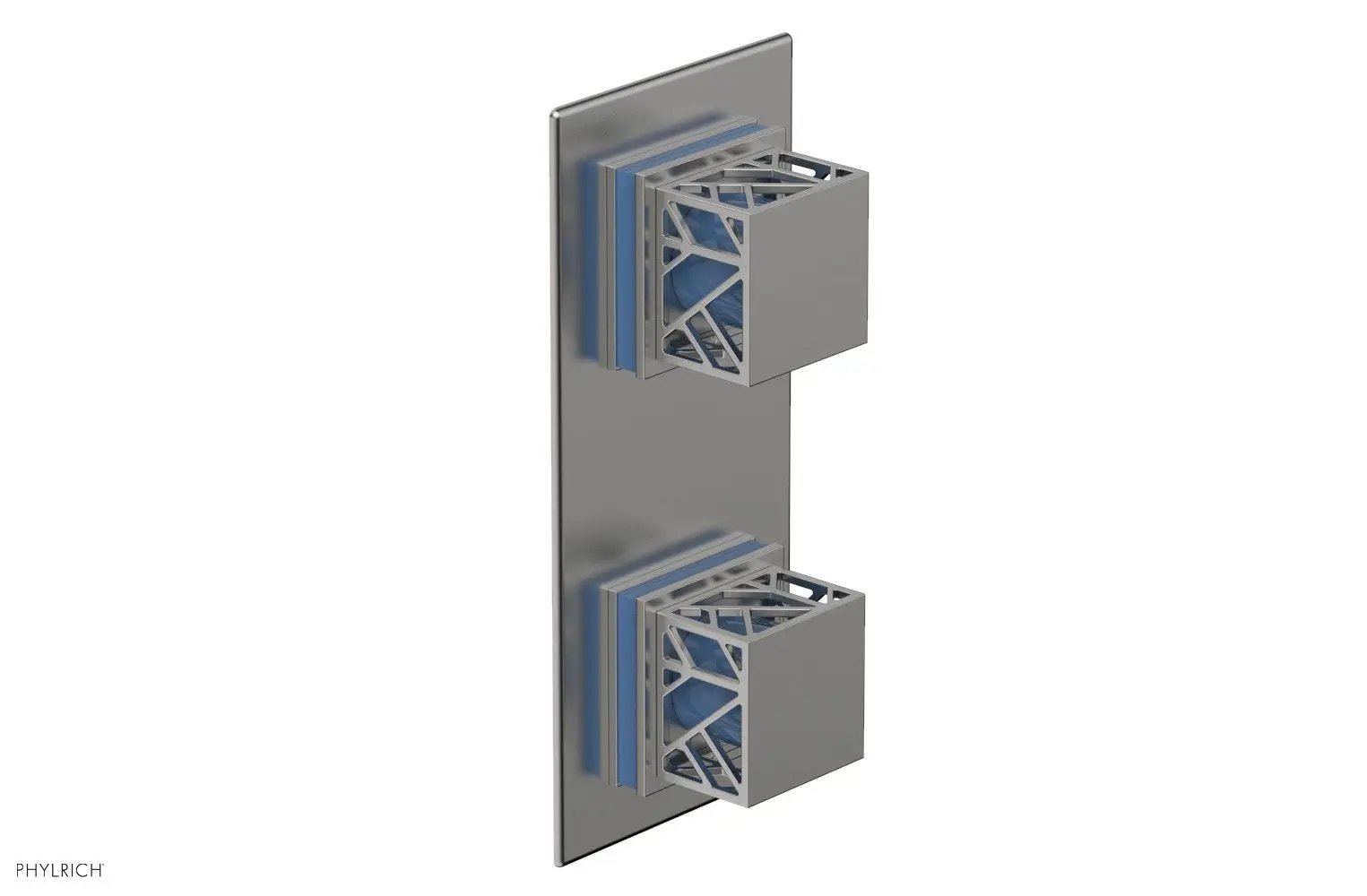 Phylrich JOLIE Thermostatic Valve with Volume Control or Diverter with "Light Blue" Accents by Phylrich