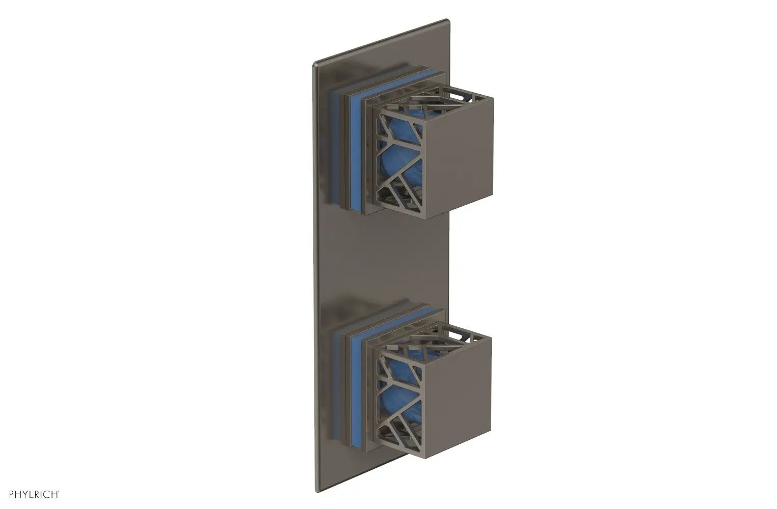 Phylrich JOLIE Thermostatic Valve with Volume Control or Diverter with "Light Blue" Accents by Phylrich