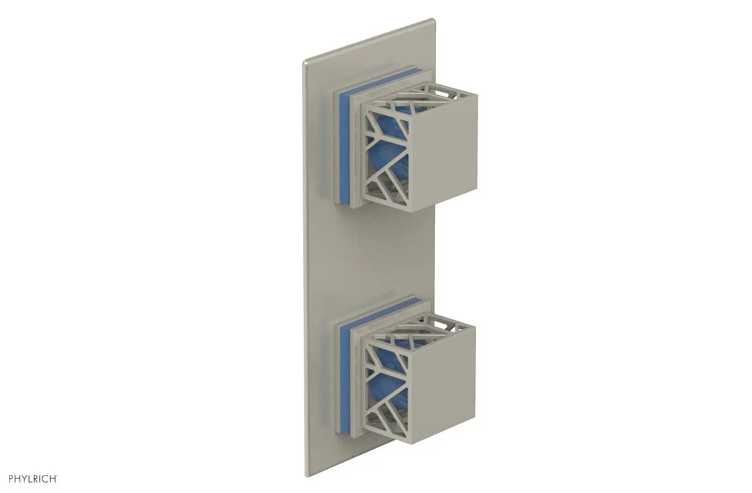 Phylrich JOLIE Thermostatic Valve with Volume Control or Diverter with "Light Blue" Accents by Phylrich