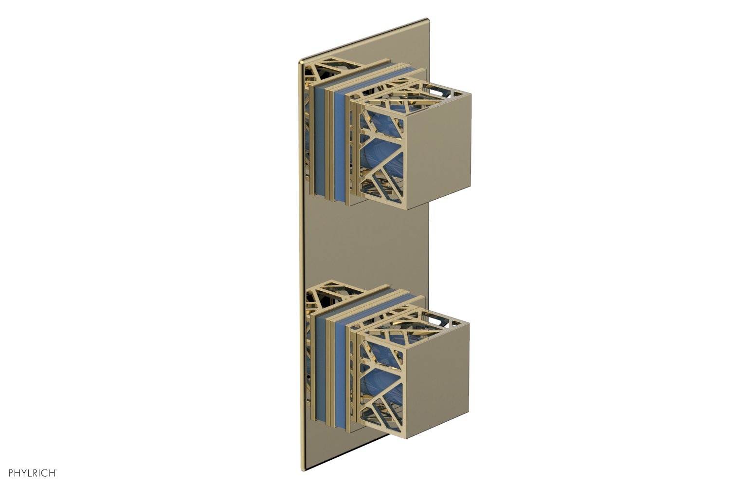 Phylrich JOLIE Thermostatic Valve with Volume Control or Diverter with "Light Blue" Accents