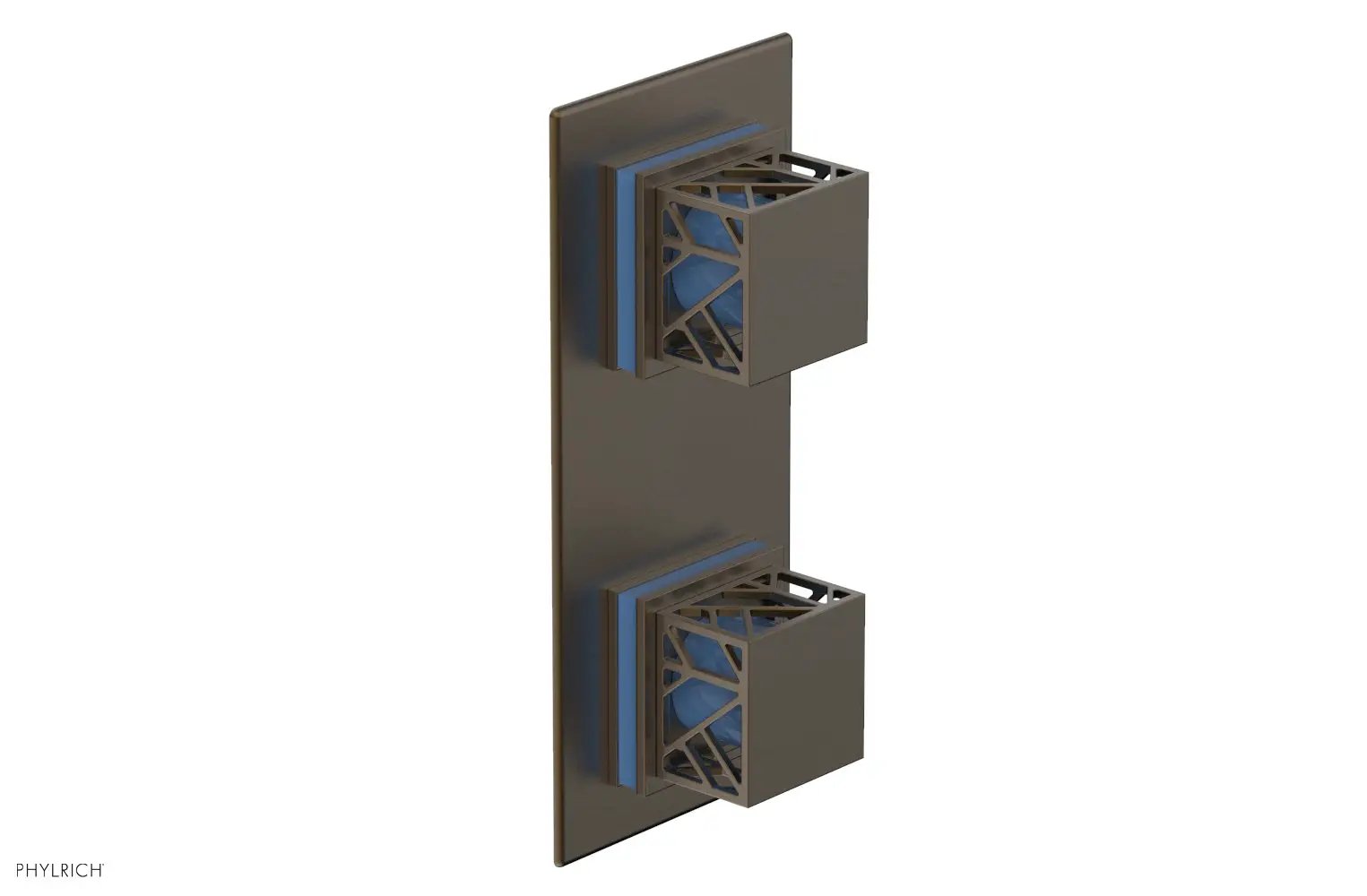Phylrich JOLIE Thermostatic Valve with Volume Control or Diverter with "Light Blue" Accents by Phylrich