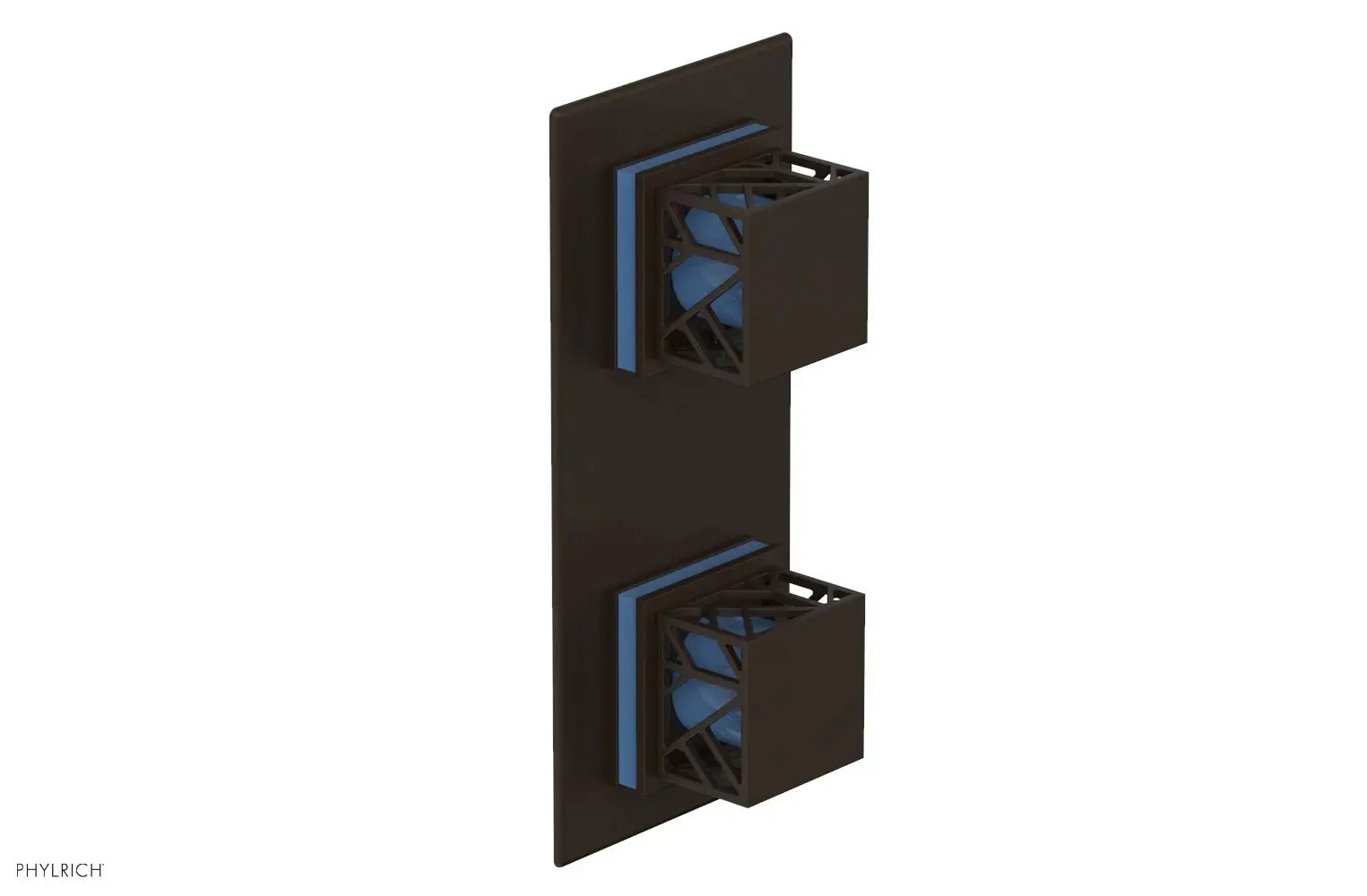 Phylrich JOLIE Thermostatic Valve with Volume Control or Diverter with "Light Blue" Accents by Phylrich