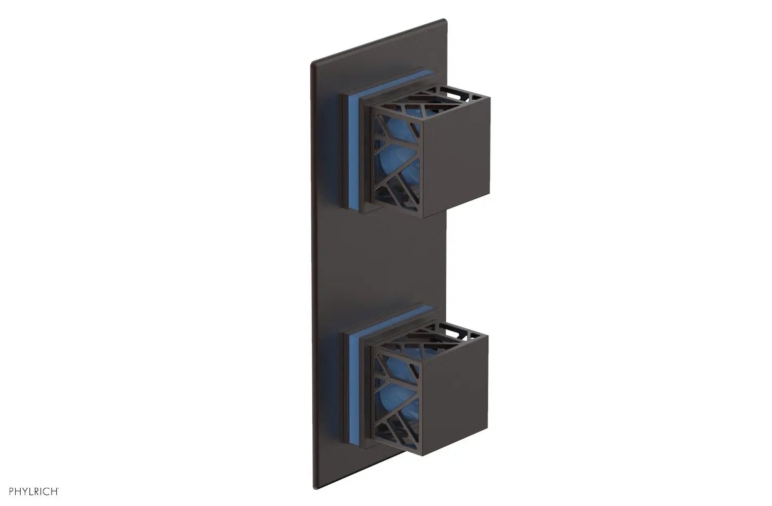Phylrich JOLIE Thermostatic Valve with Volume Control or Diverter with "Light Blue" Accents by Phylrich