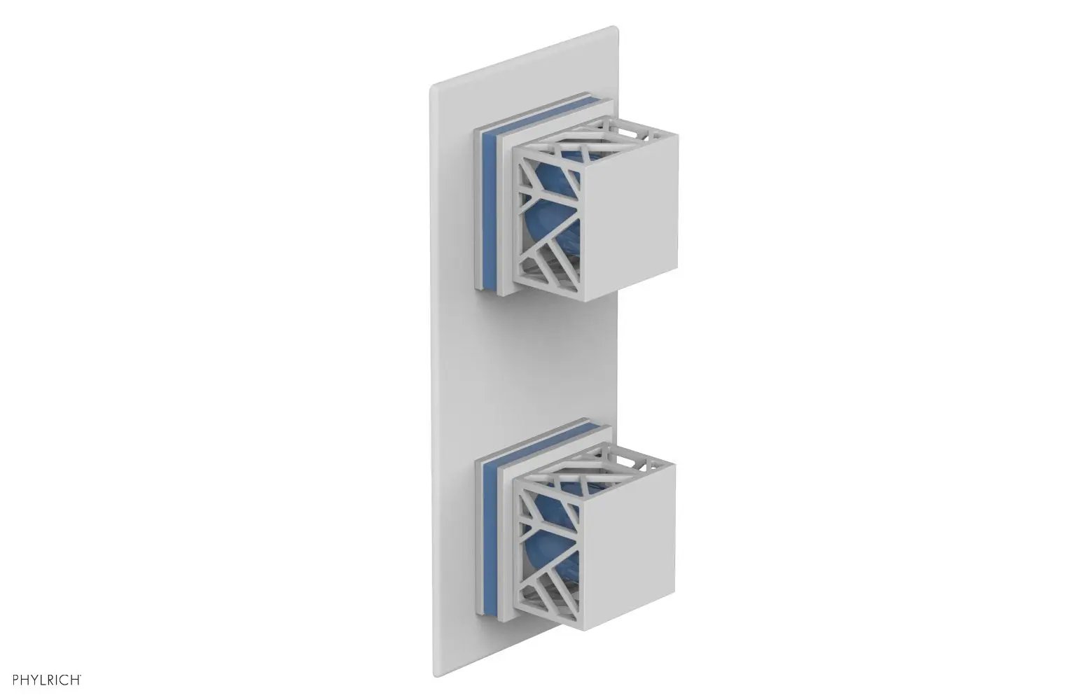 Phylrich JOLIE Thermostatic Valve with Volume Control or Diverter with "Light Blue" Accents by Phylrich