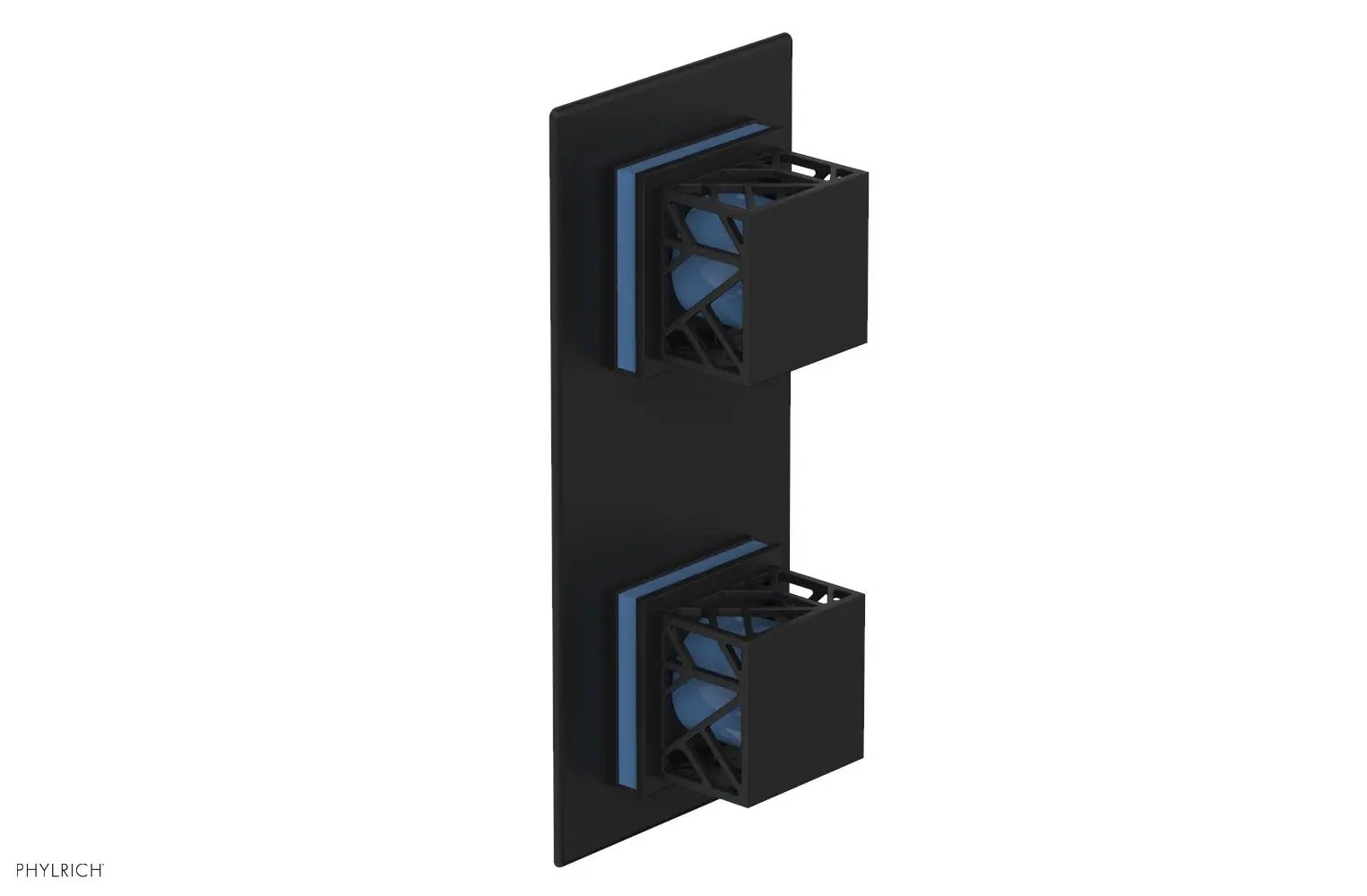 Phylrich JOLIE Thermostatic Valve with Volume Control or Diverter with "Light Blue" Accents by Phylrich