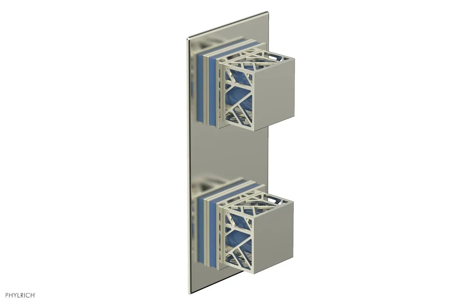 Phylrich JOLIE Thermostatic Valve with Volume Control or Diverter with "Light Blue" Accents by Phylrich