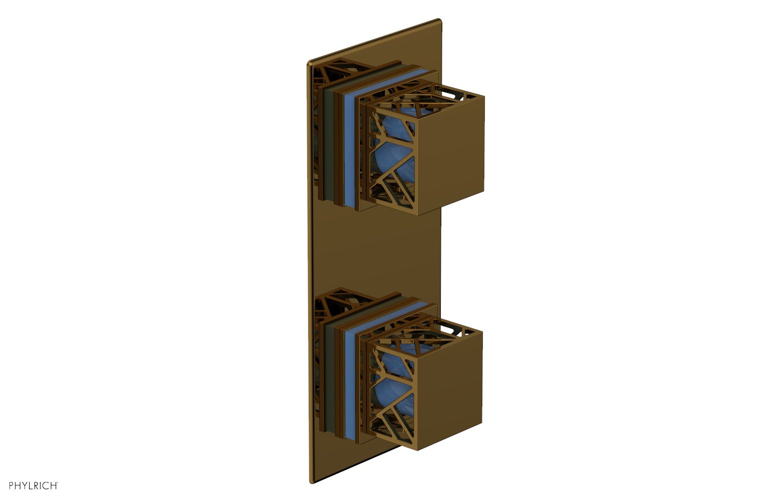 Phylrich JOLIE Thermostatic Valve with Volume Control or Diverter with "Light Blue" Accents