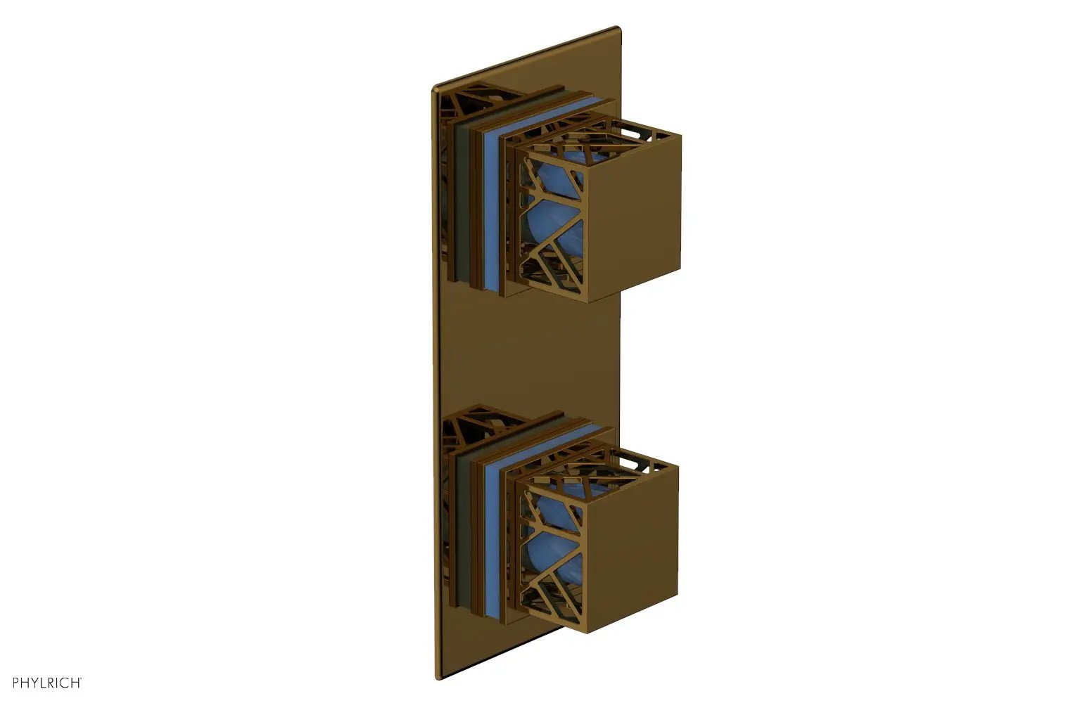 Phylrich JOLIE Thermostatic Valve with Volume Control or Diverter with "Light Blue" Accents by Phylrich