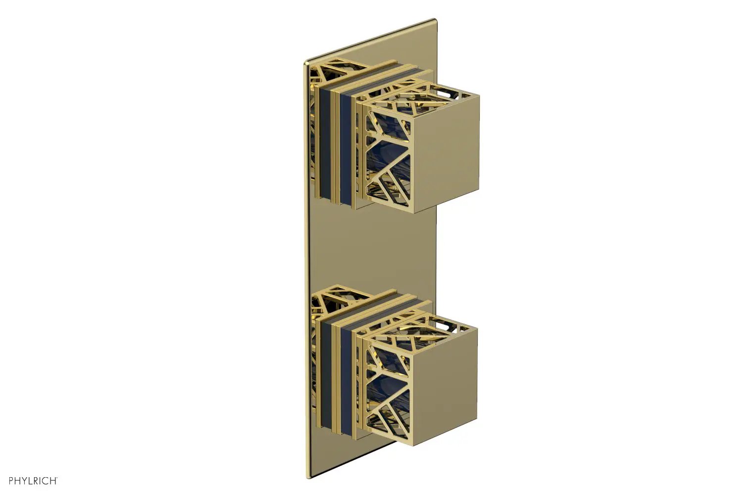 Phylrich JOLIE Thermostatic Valve with Volume Control or Diverter with "Navy Blue" Accents by Phylrich