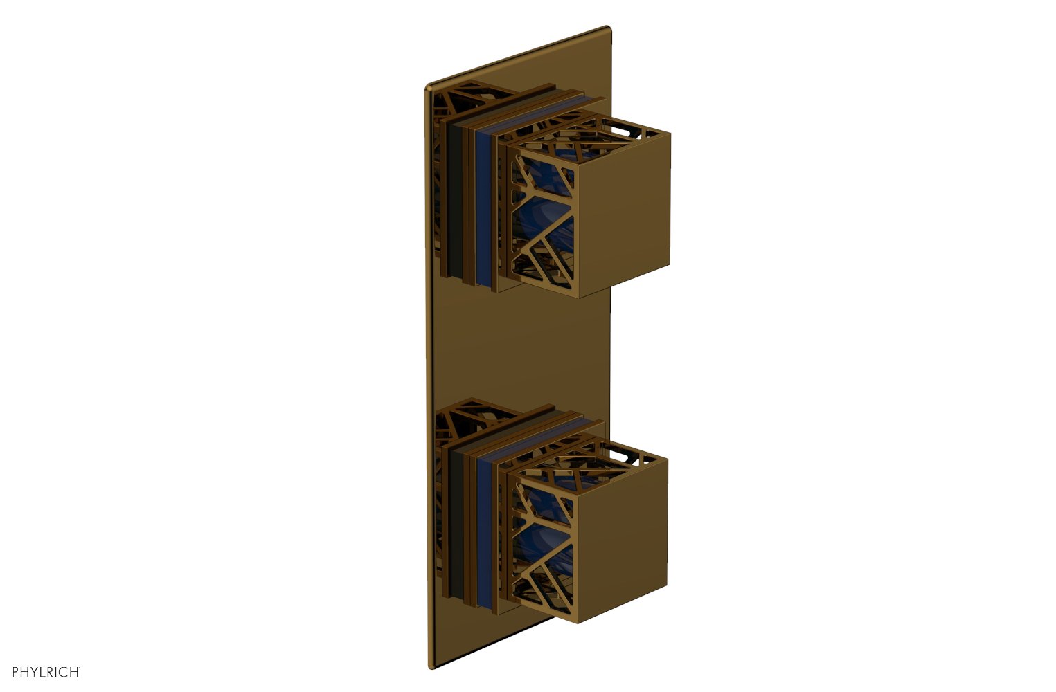 Phylrich JOLIE Thermostatic Valve with Volume Control or Diverter with "Navy Blue" Accents