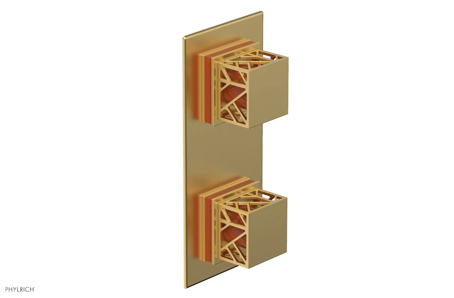 Phylrich JOLIE Thermostatic Valve with Volume Control or Diverter with "Orange" Accents by Phylrich