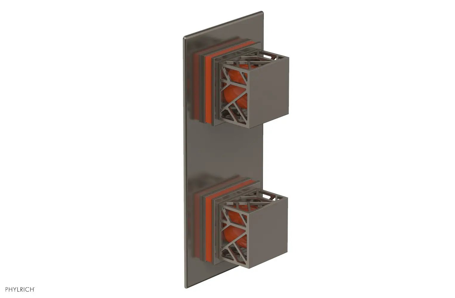 Phylrich JOLIE Thermostatic Valve with Volume Control or Diverter with "Orange" Accents by Phylrich