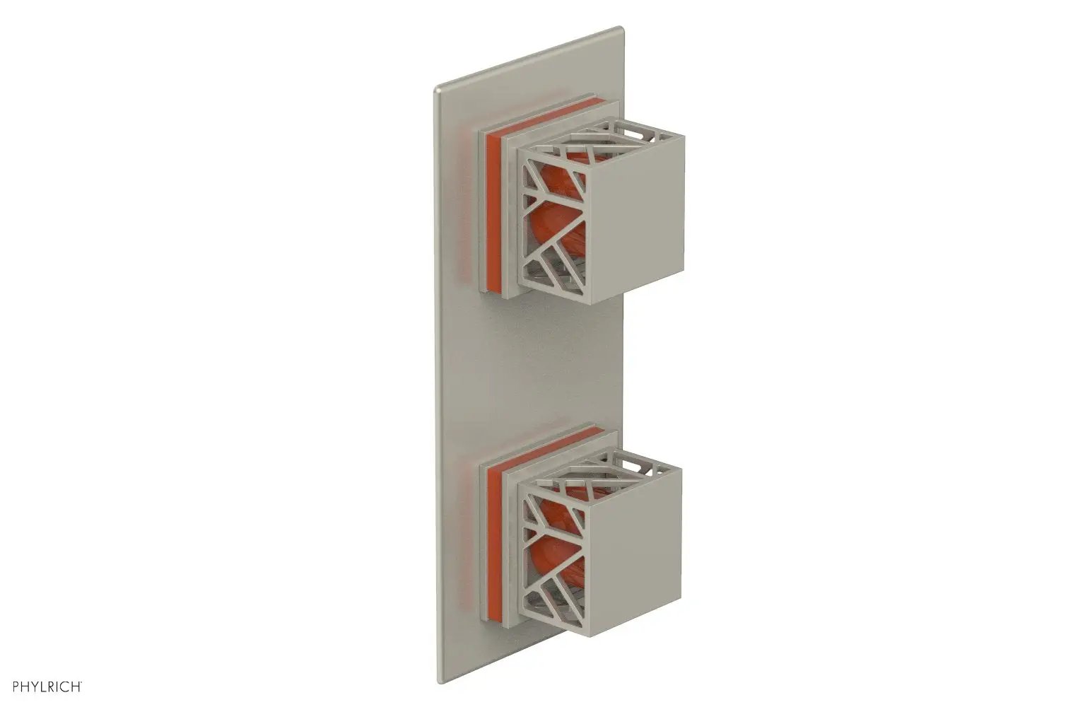 Phylrich JOLIE Thermostatic Valve with Volume Control or Diverter with "Orange" Accents by Phylrich