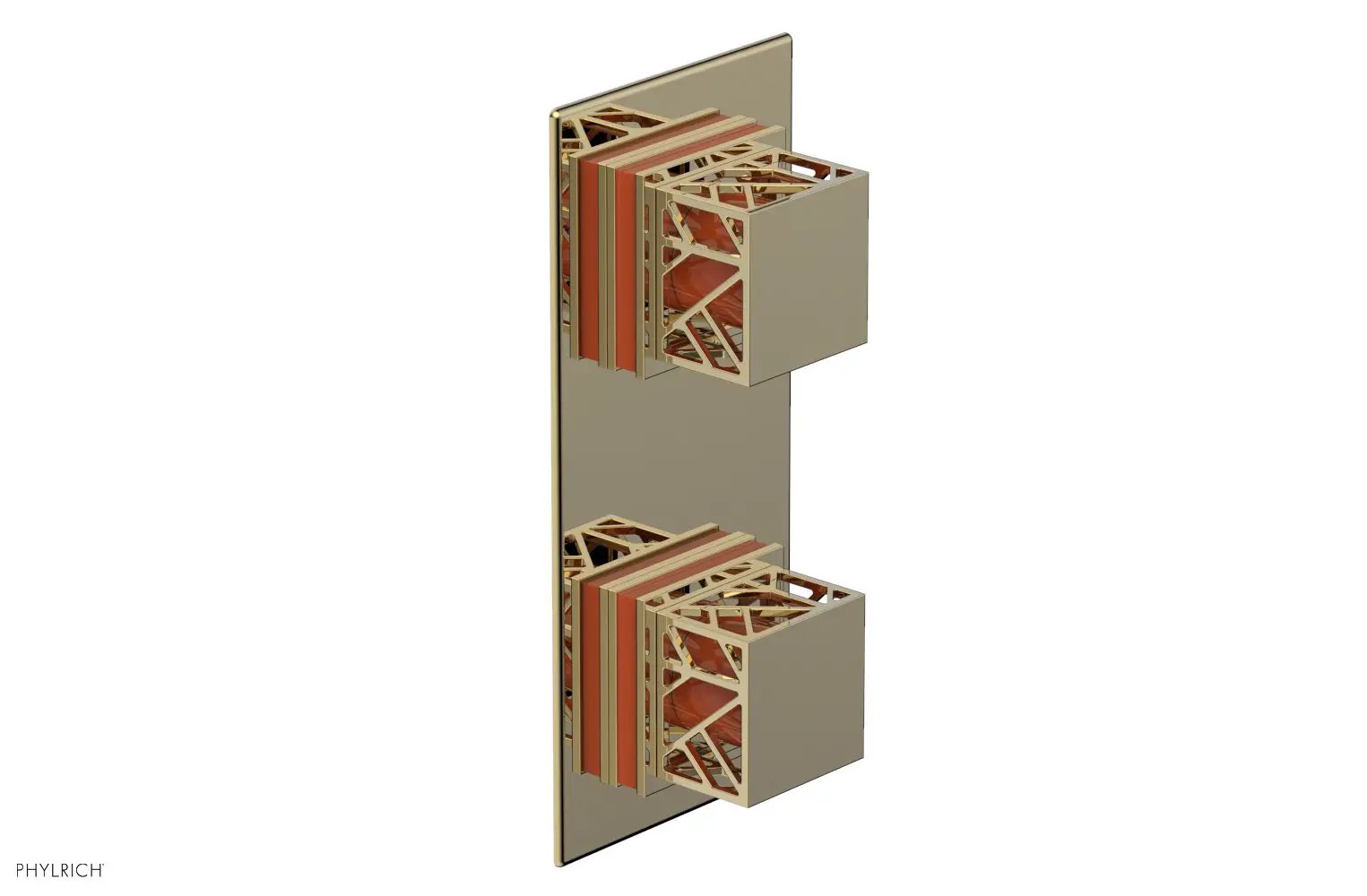 Phylrich JOLIE Thermostatic Valve with Volume Control or Diverter with "Orange" Accents by Phylrich