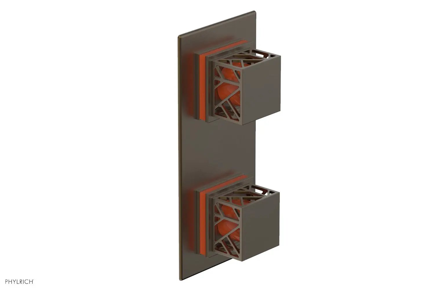 Phylrich JOLIE Thermostatic Valve with Volume Control or Diverter with "Orange" Accents by Phylrich